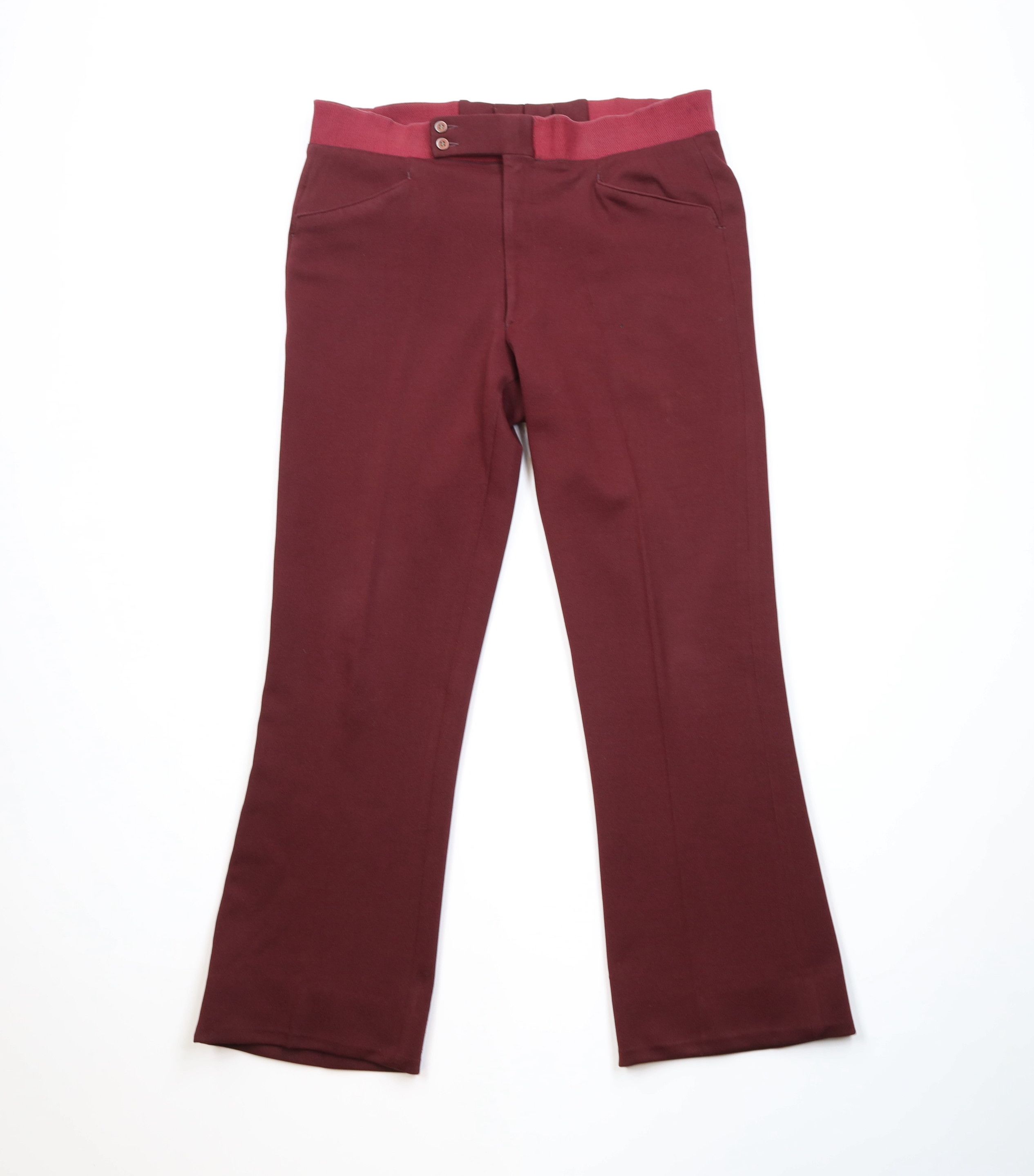 Vintage Vintage 70s Streetwear Knit Wide Leg Chino Pants Red USA Size US 36 / EU 52 - 1 Thumbnail