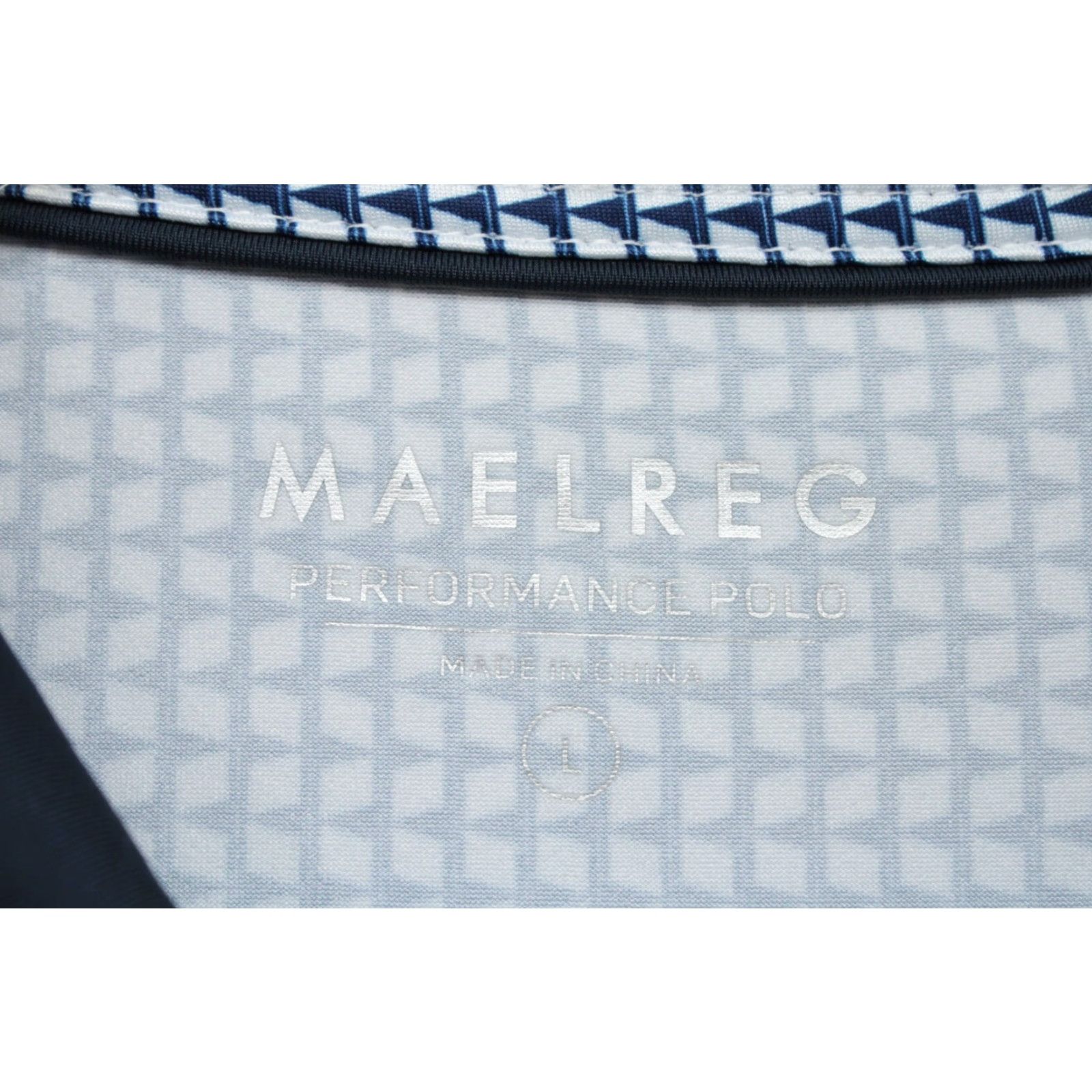 Vintage Maelreg Performance Polo Shirt Men L Blue White Stretch Golf Geometric Size US L / EU 52-54 / 3 - 3 Thumbnail