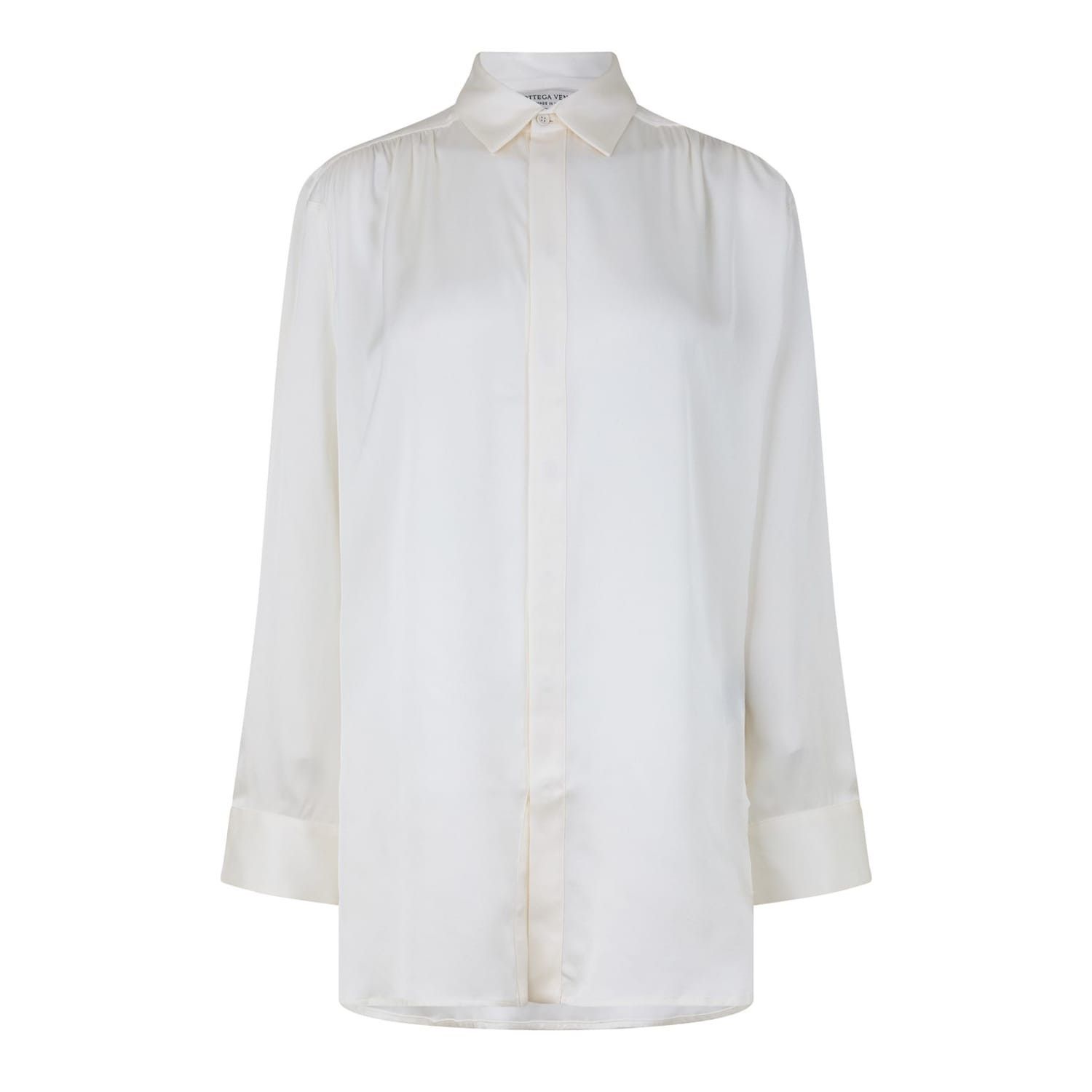 Bottega Veneta Bottega Veneta Regular Fit Long Sleeve Shirt in White Size XS / US 0-2 / IT 36-38 - 1 Thumbnail