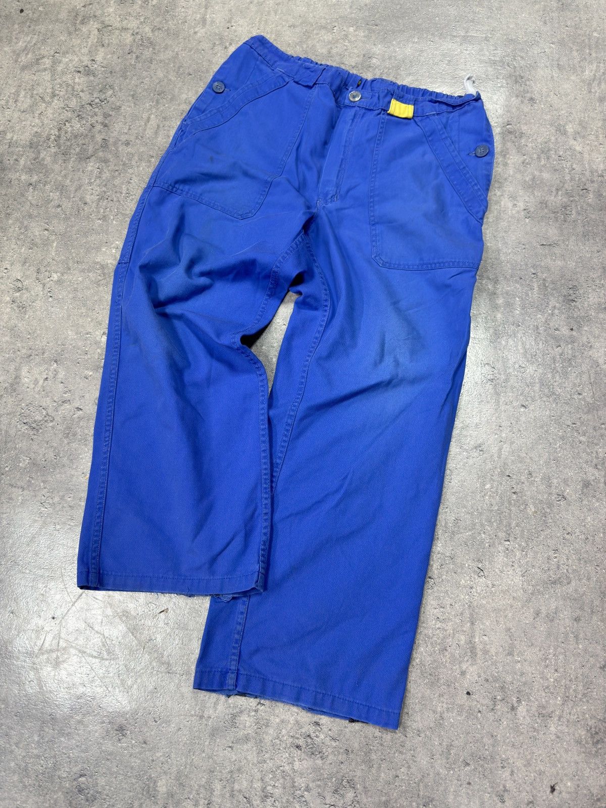 Le Laboureur × Vintage TRASHED Cropped 70s Swiss Workwear Pants Vintage Workwear Size US 36 / EU 52 - 1 Thumbnail