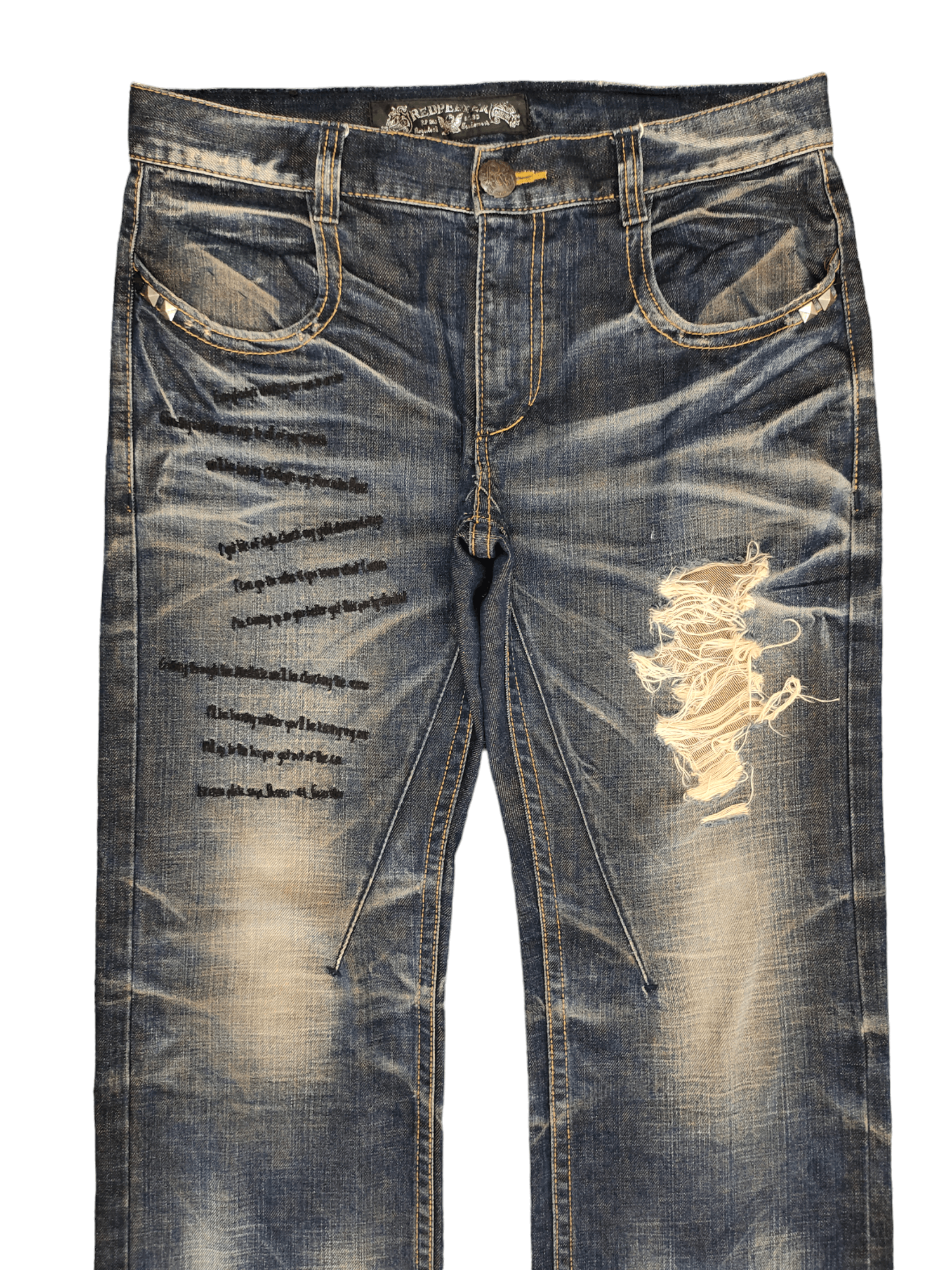 Tornado Mart Wide Leg Jeans Red Pepper Denim Rare Design Y2k Distress Size US 32 / EU 48 - 10 Thumbnail