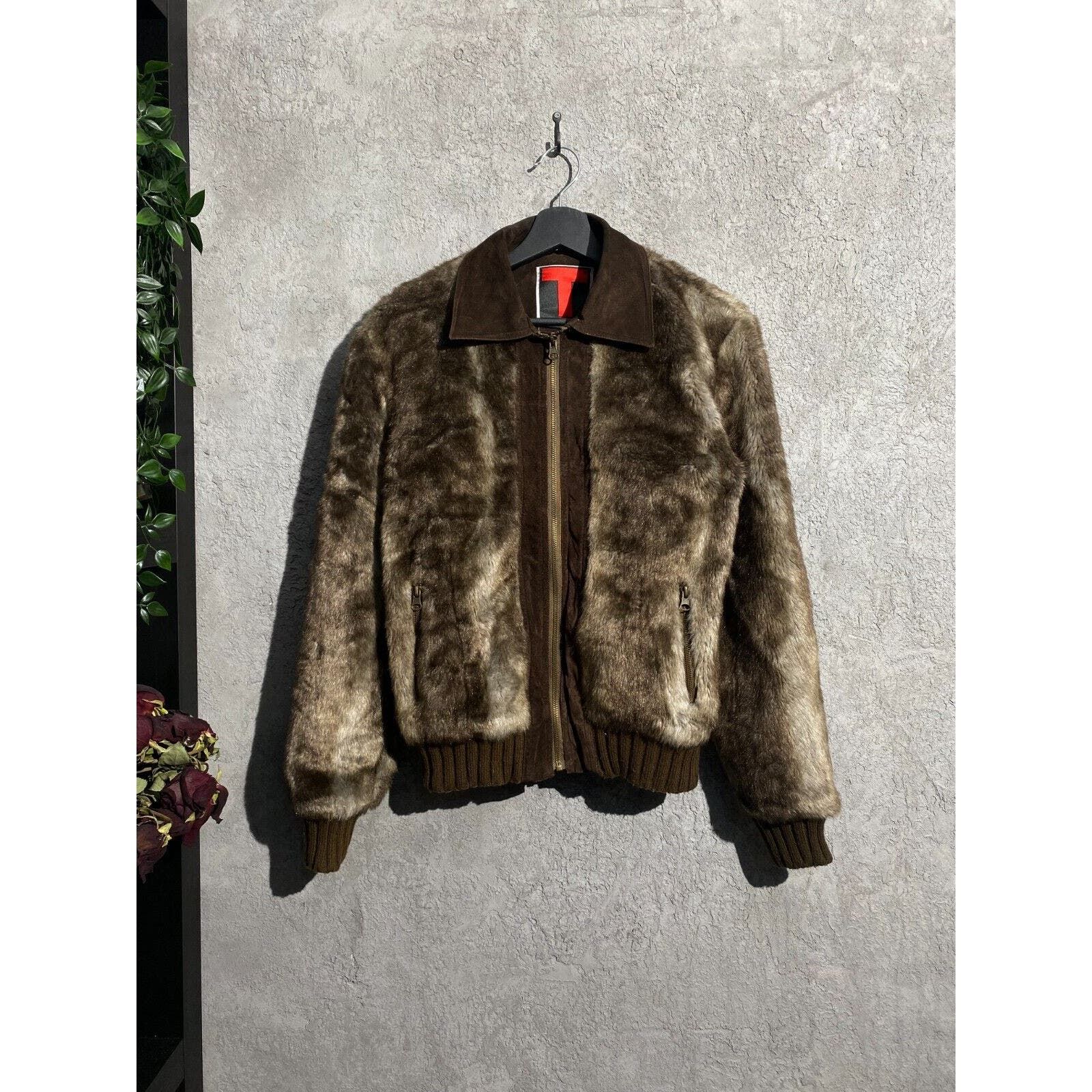 Pre-owned Archival Clothing X Avant Garde Vintage Fur Bomber Jacket Size M Avant Garde Archive Carti In Brown
