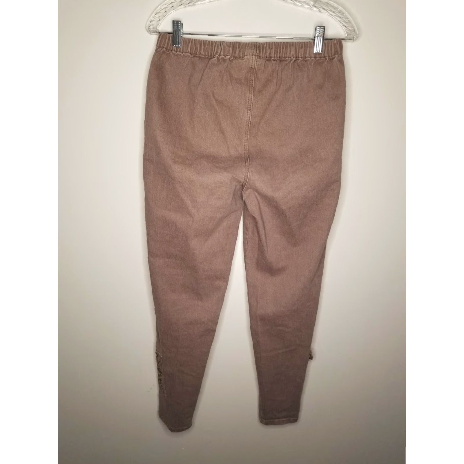 Vintage DIANE GILMAN Womens Brown Elastic Waist Pants Size Large Size 36" / US 14 / IT 50 - 5 Thumbnail