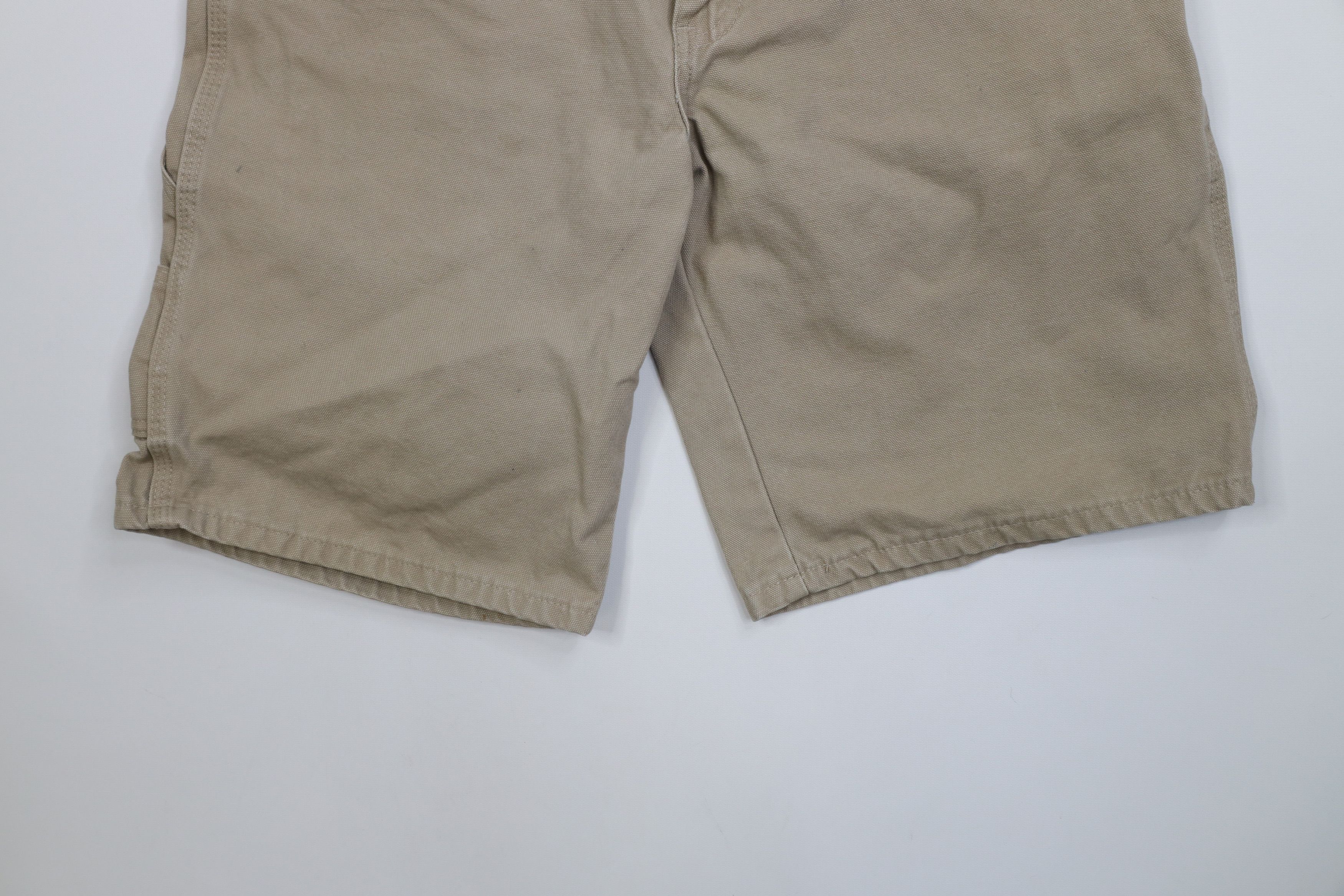 Dickies Vintage Y2K Dickies Relaxed Fit Canvas Dungaree Shorts Beige Size US 34 / EU 50 - 4 Thumbnail