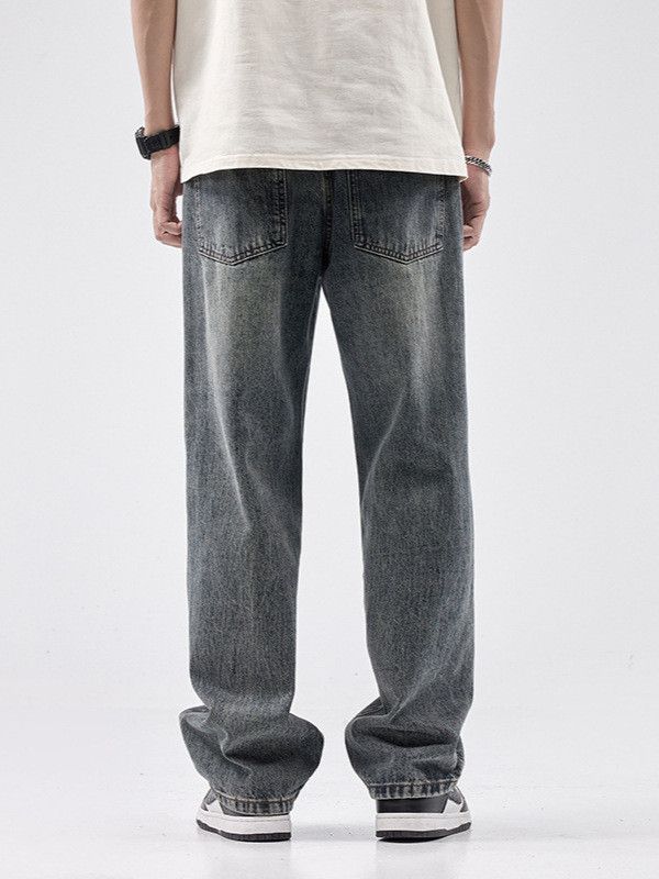 Jean Men's retro trendy distressed washed blue high street jeans Size US 32 / EU 48 - 4 Thumbnail