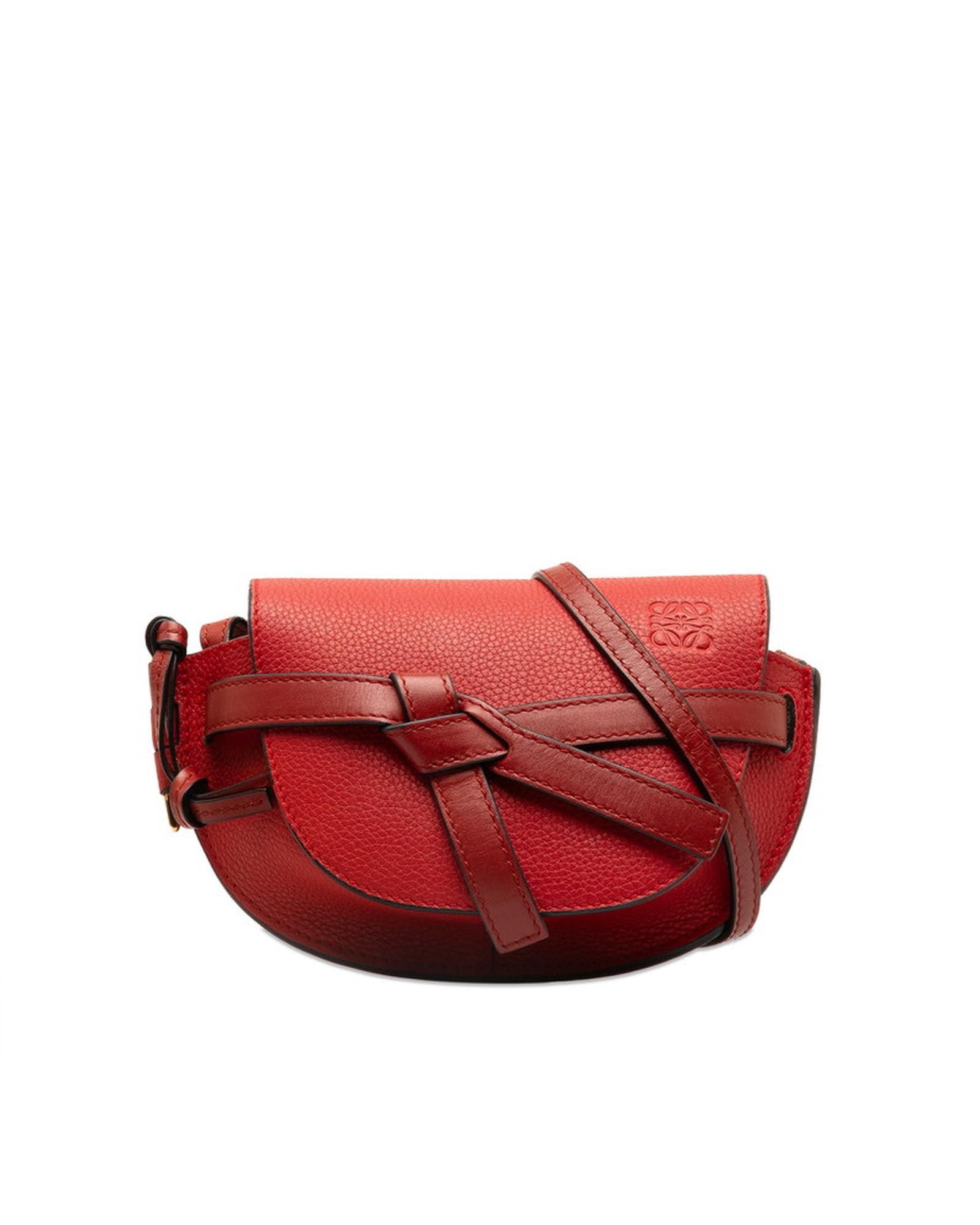 image of Mini Leather Belt Bag In Red By Loewe, Women's