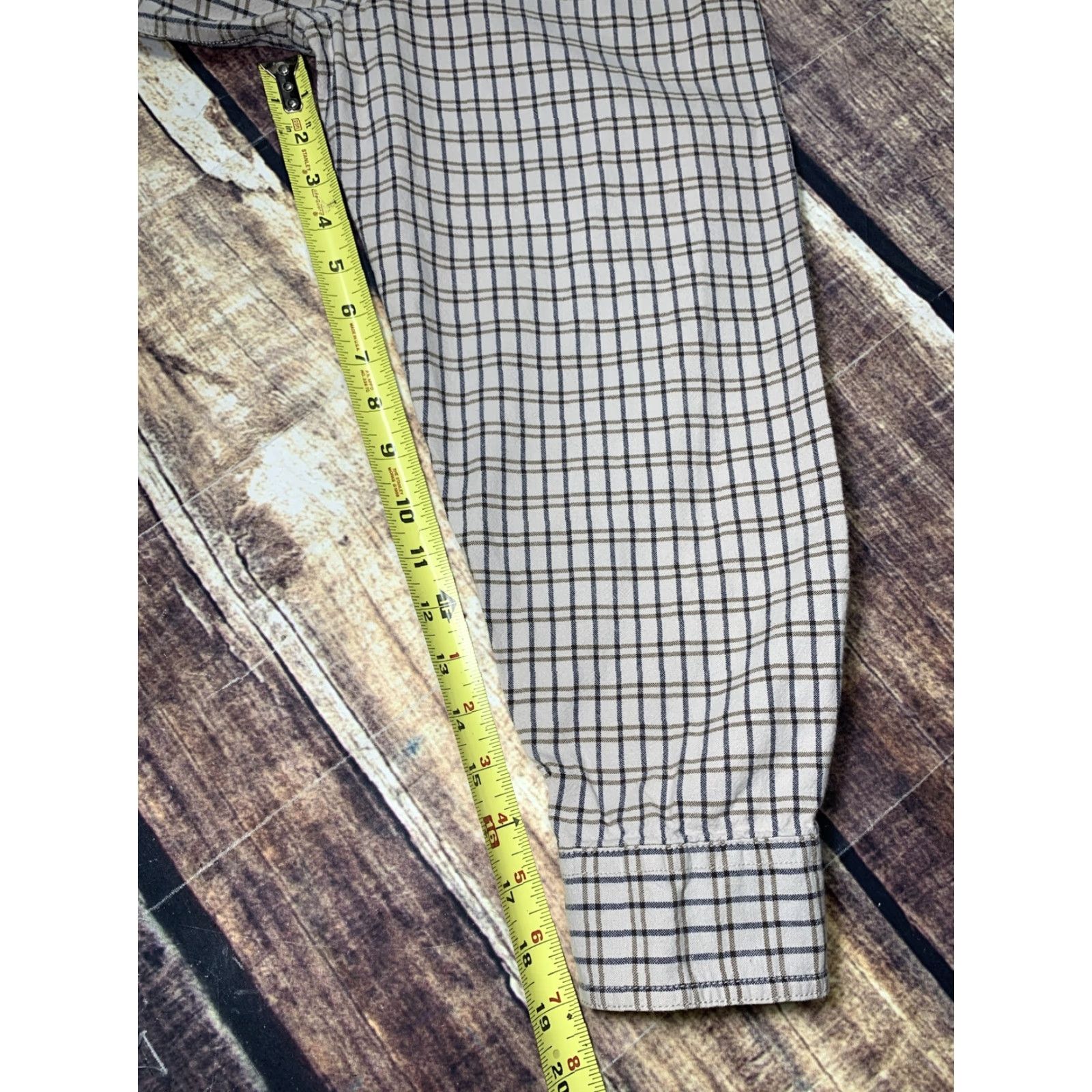 Vintage C.E Schmidt Shirt Long Sleeve Plaid White Brown Button-Down XL Mens Workwear Shirt Size US XL / EU 56 / 4 - 5 Thumbnail