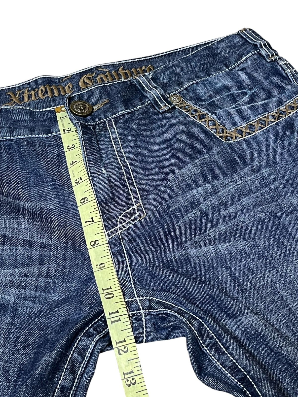 Japanese Brand ARCHIVE JAPANESE CULTURE EXTREME COUTURE STRAIGHT CUT JEANS Size US 37 - 18 Thumbnail