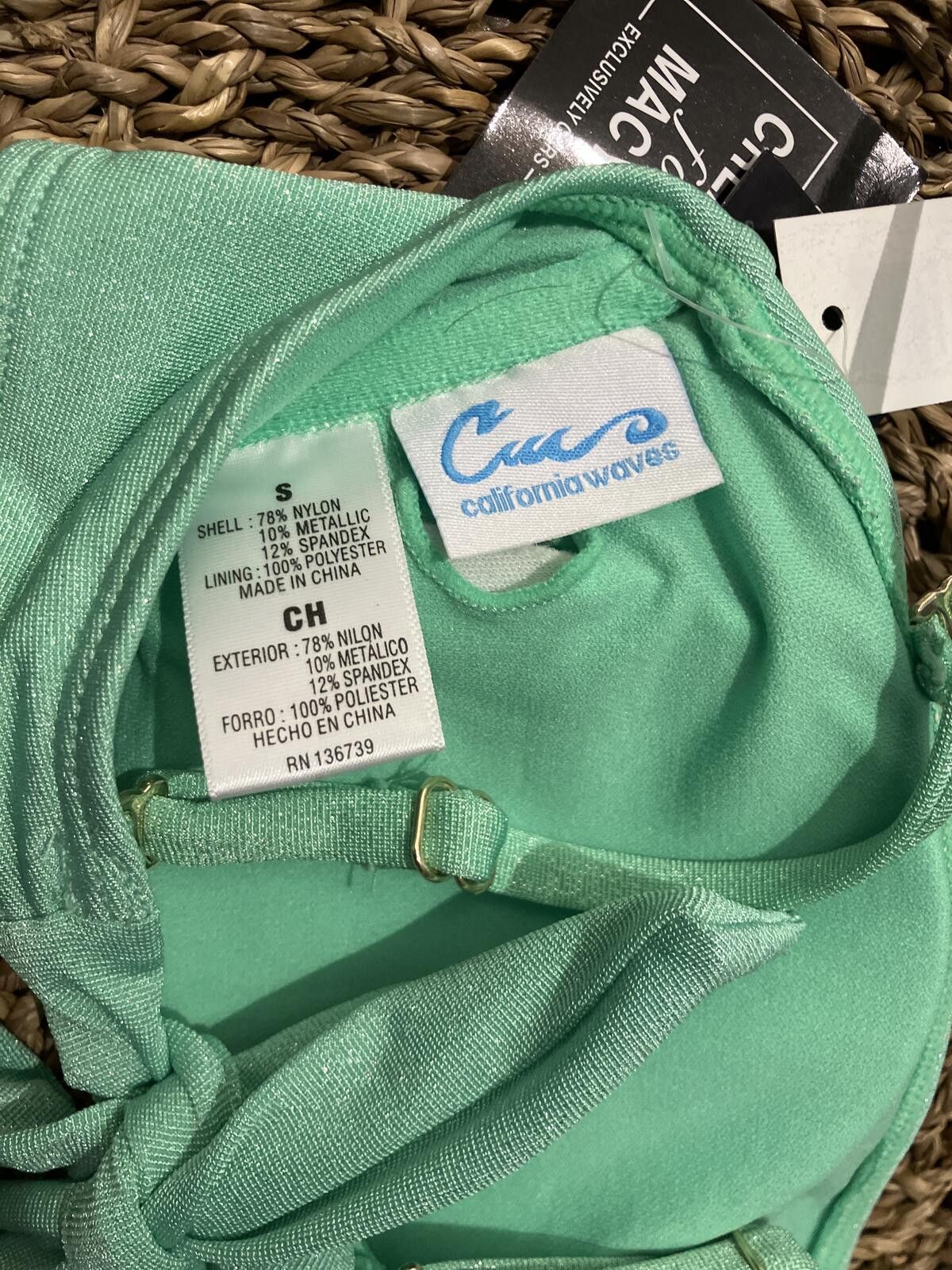 Other NWT California Waves Bikini Top Mint Size Small Size ONE SIZE - 4 Thumbnail
