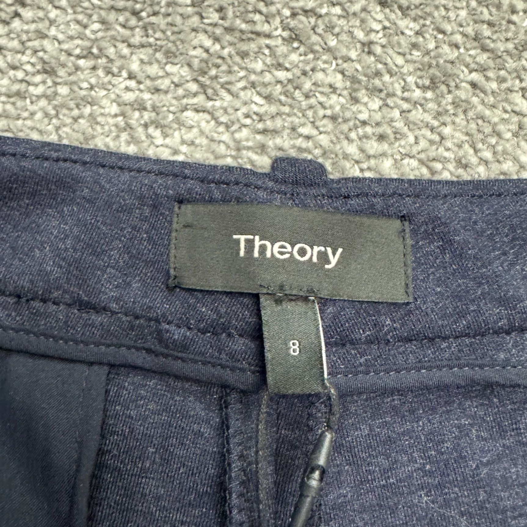Theory Theory Fairfield Knit Trouser Pants Womens 8 Navy High Rise Tailored NWT Dress Pants Slim Straight Pockets Beginner-Friendly? Size 30" / US 8 / IT 44 - 6 Thumbnail