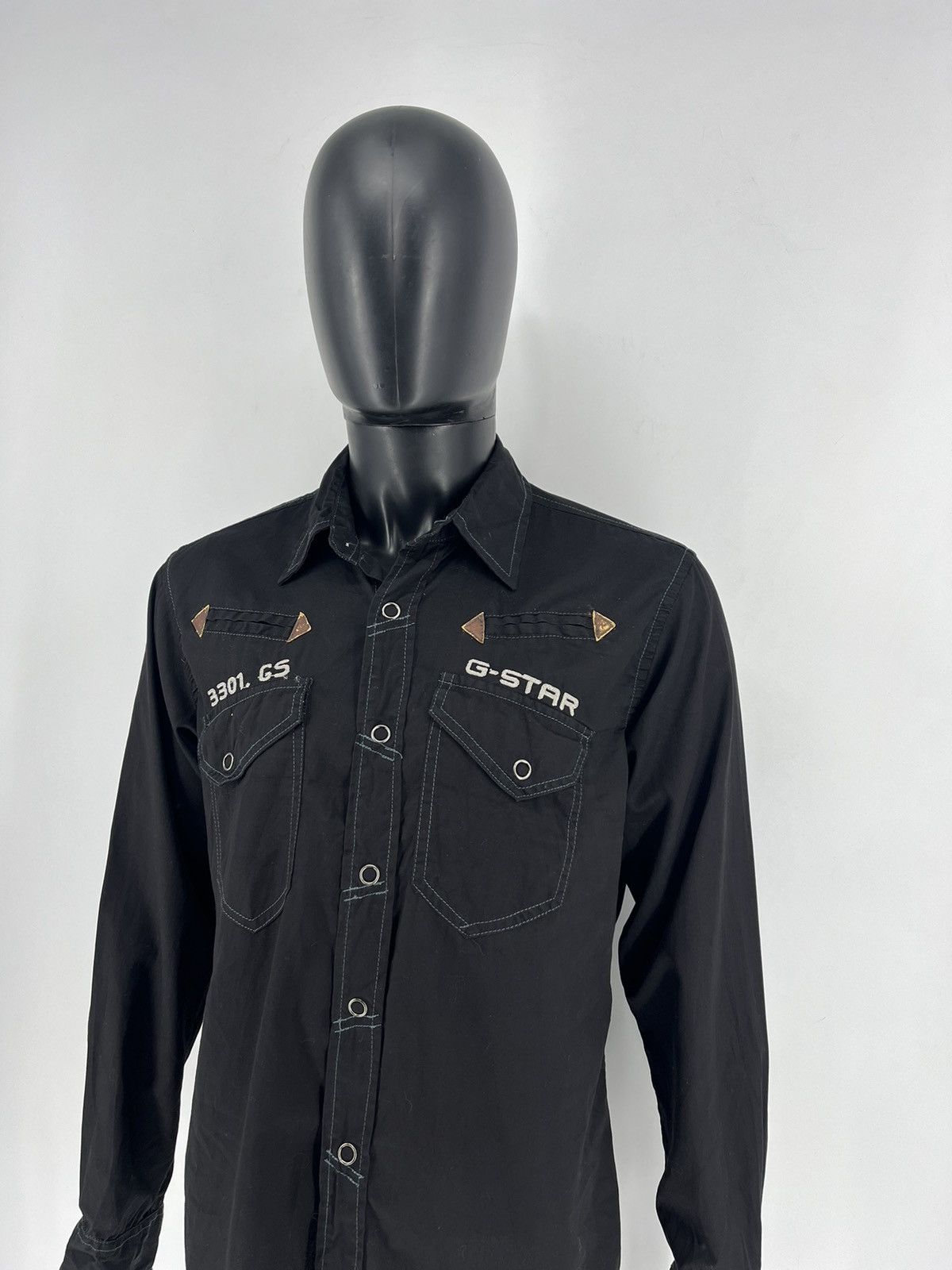 G-Star × Raw State × Vintage Vintage Y2K G Star Raw Men’s Black Shirt With Big Logo Size US L / EU 52-54 / 3 - 4 Thumbnail