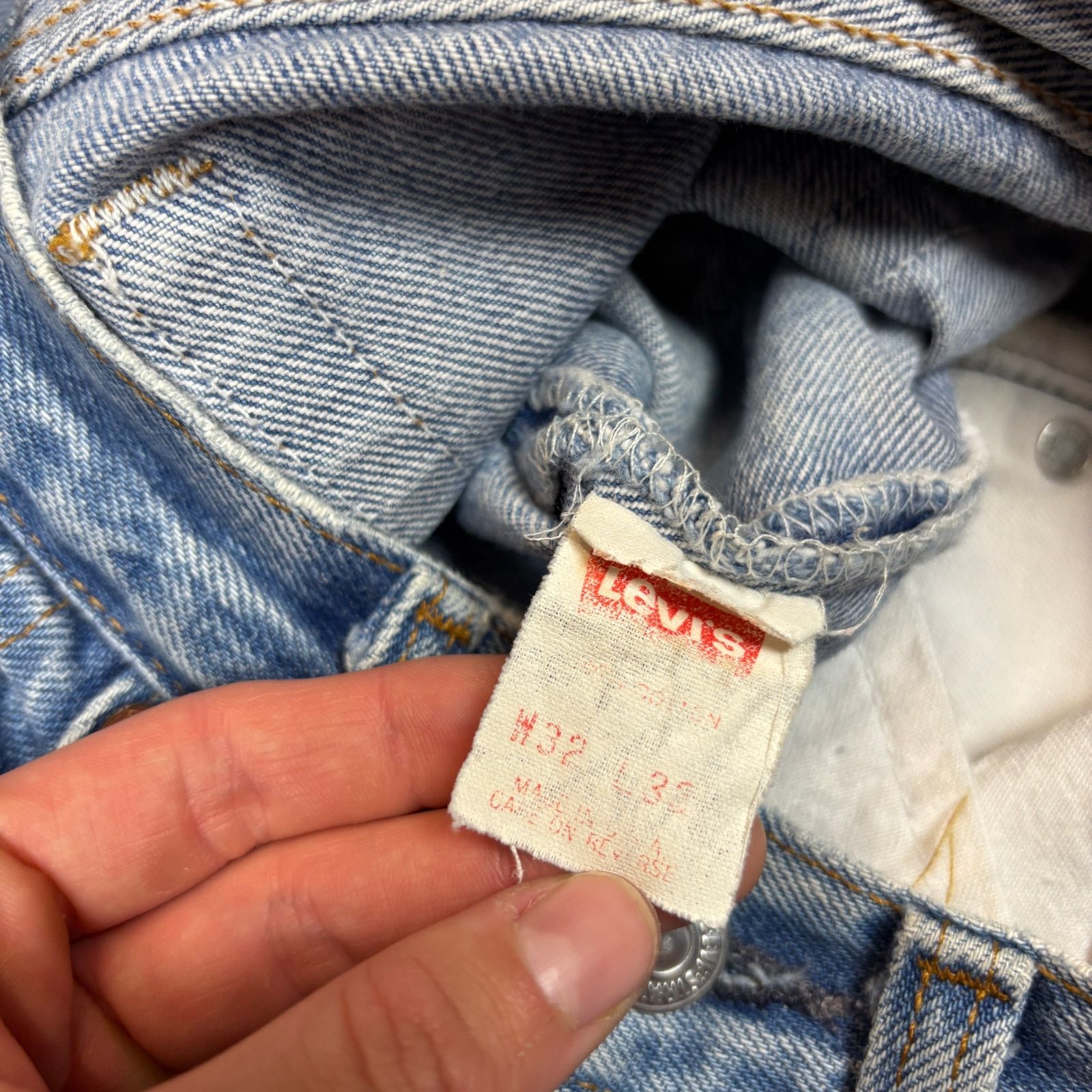 Levi's × Vintage Vintage 80s Levi's 501 Straight Leg Patch Jeans 32x32(30x29) Size US 30 / EU 46 - 5 Thumbnail