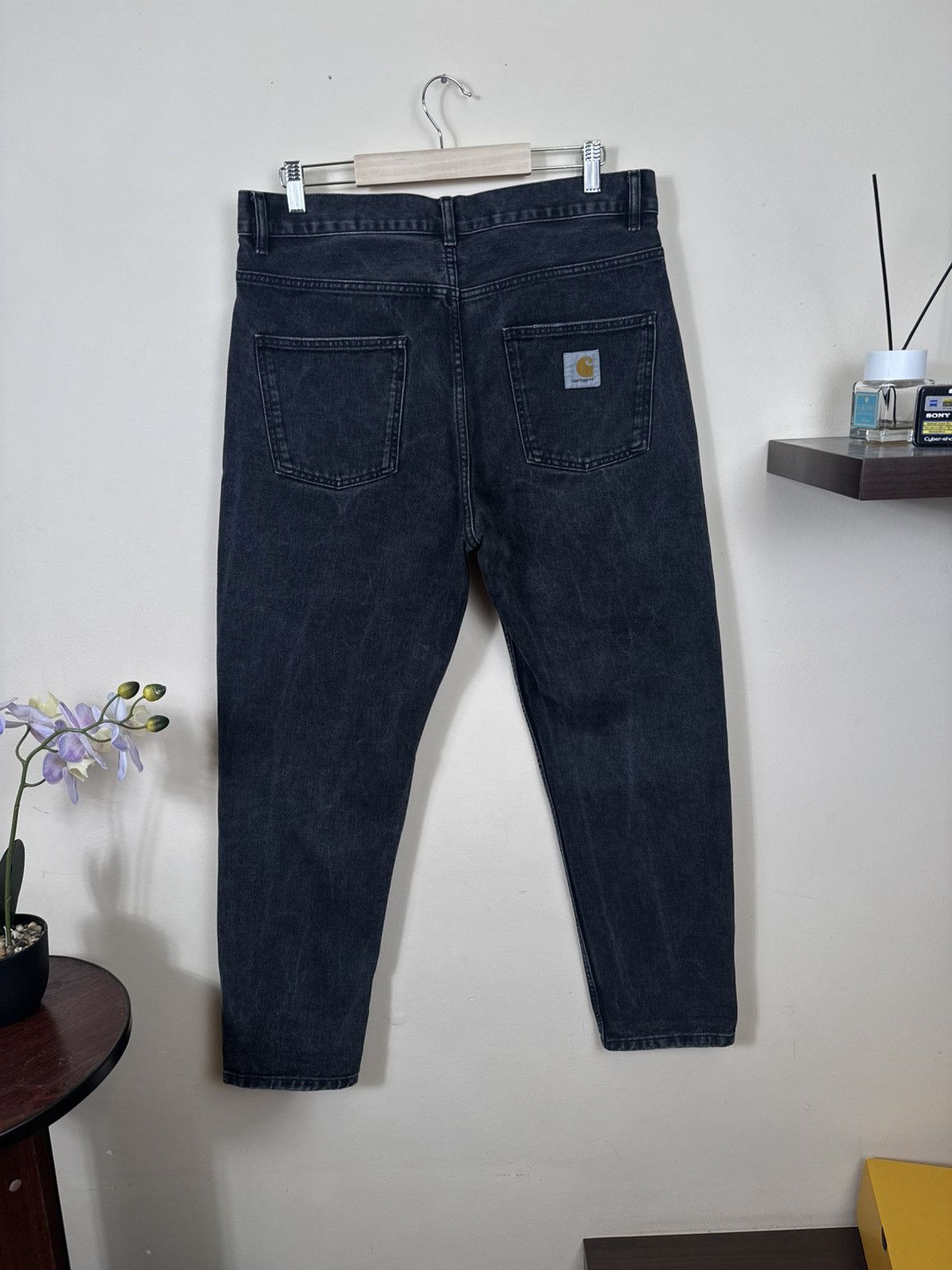 Carhartt Wip Carhartt WIP Newel Pants Denim Men Black 31 L Washed Jeans Size US 31 - 7 Thumbnail