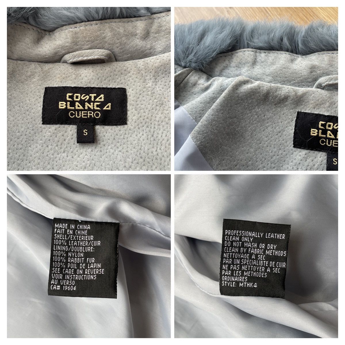 Vintage REAL RABBIT FUR Archive Baby Blue Suede Leather Jacket Y2K Size S / US 4 / IT 40 - 6 Thumbnail
