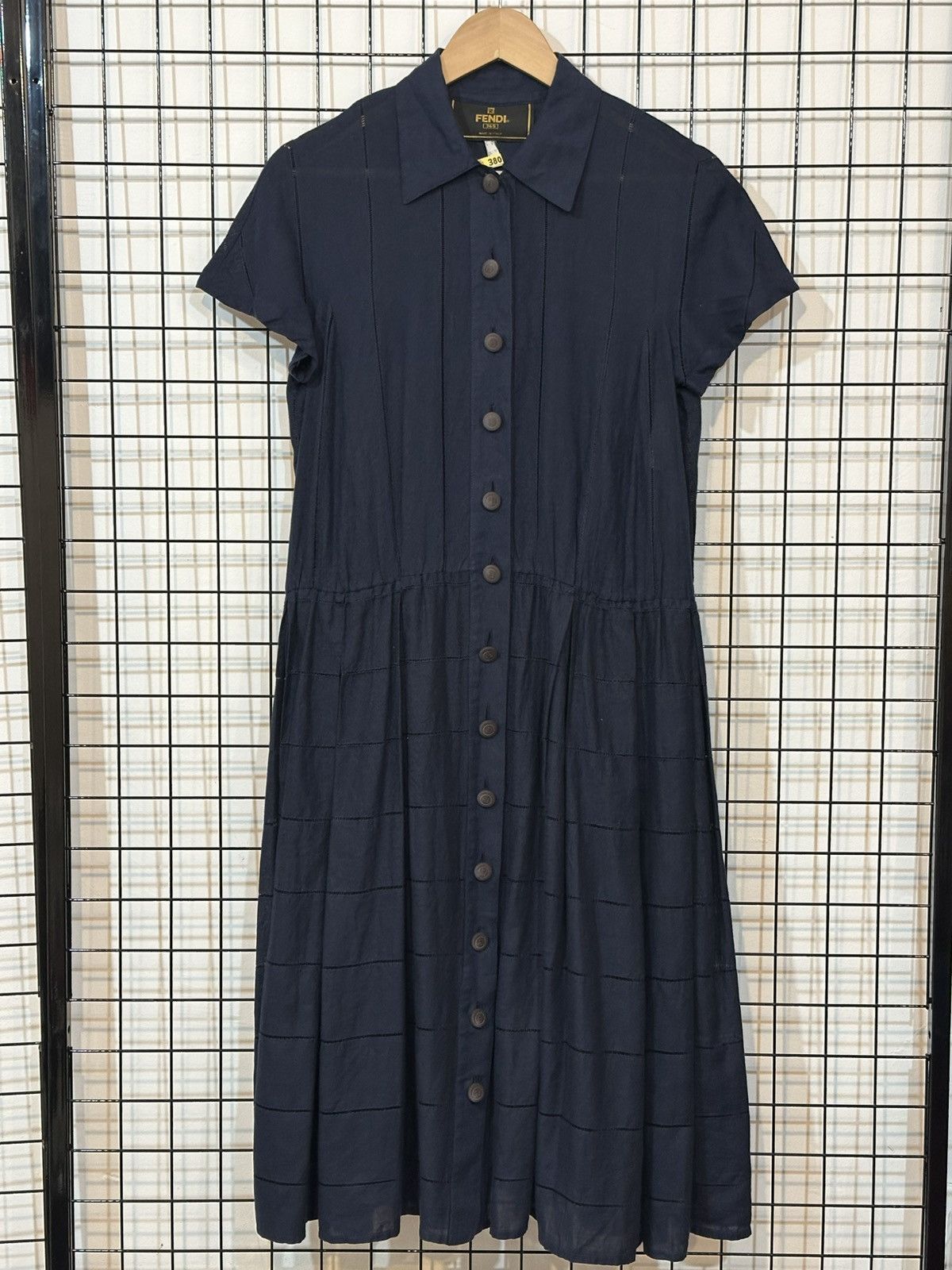 Fendi Fendi shirt dress is a structured dark blue. Size L / US 10 / IT 46 - 1 Thumbnail