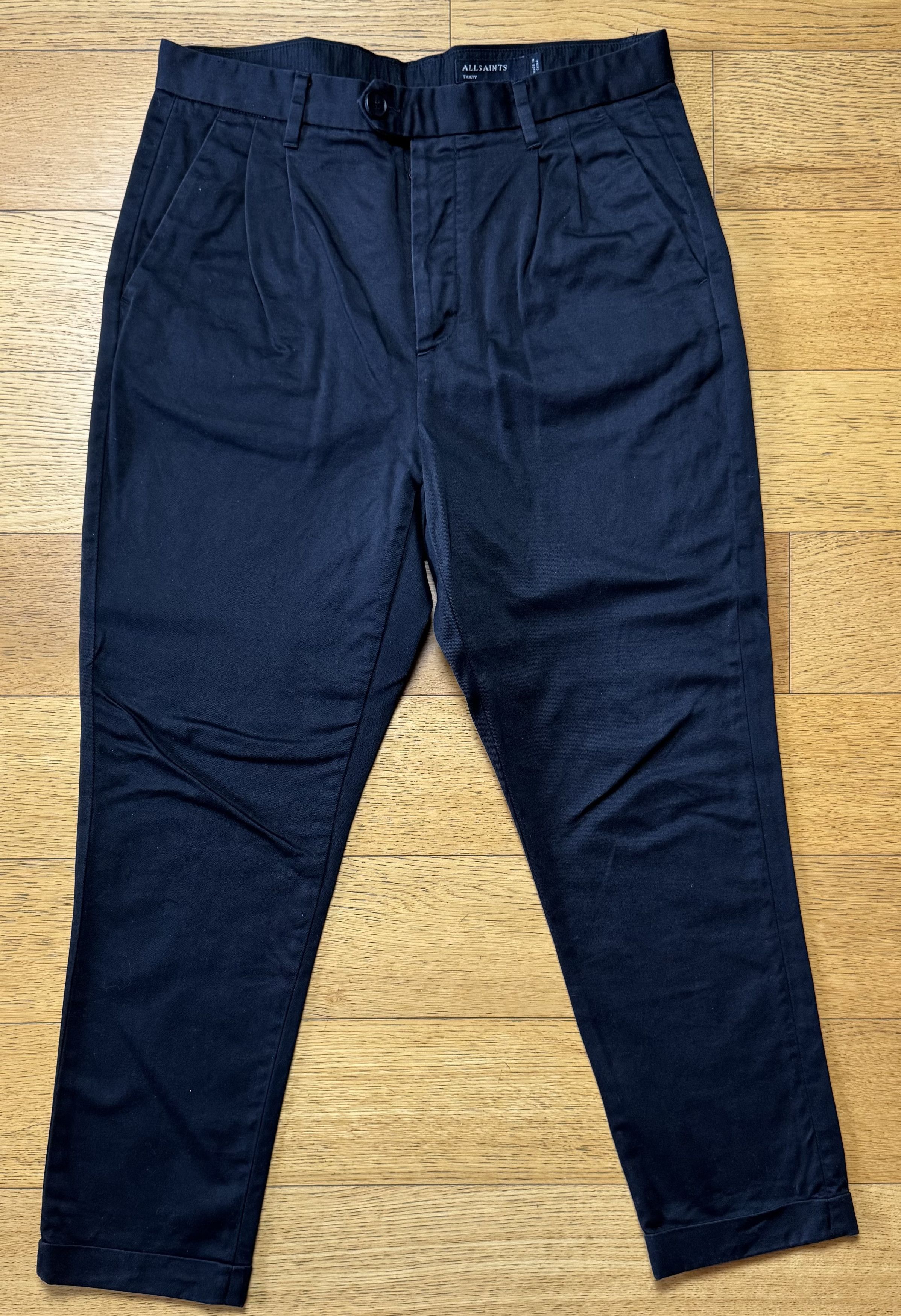 Allsaints AllSaints Therry Pleated Cropped Pants Black 30 Size US 30 / EU 46 - 1 Thumbnail