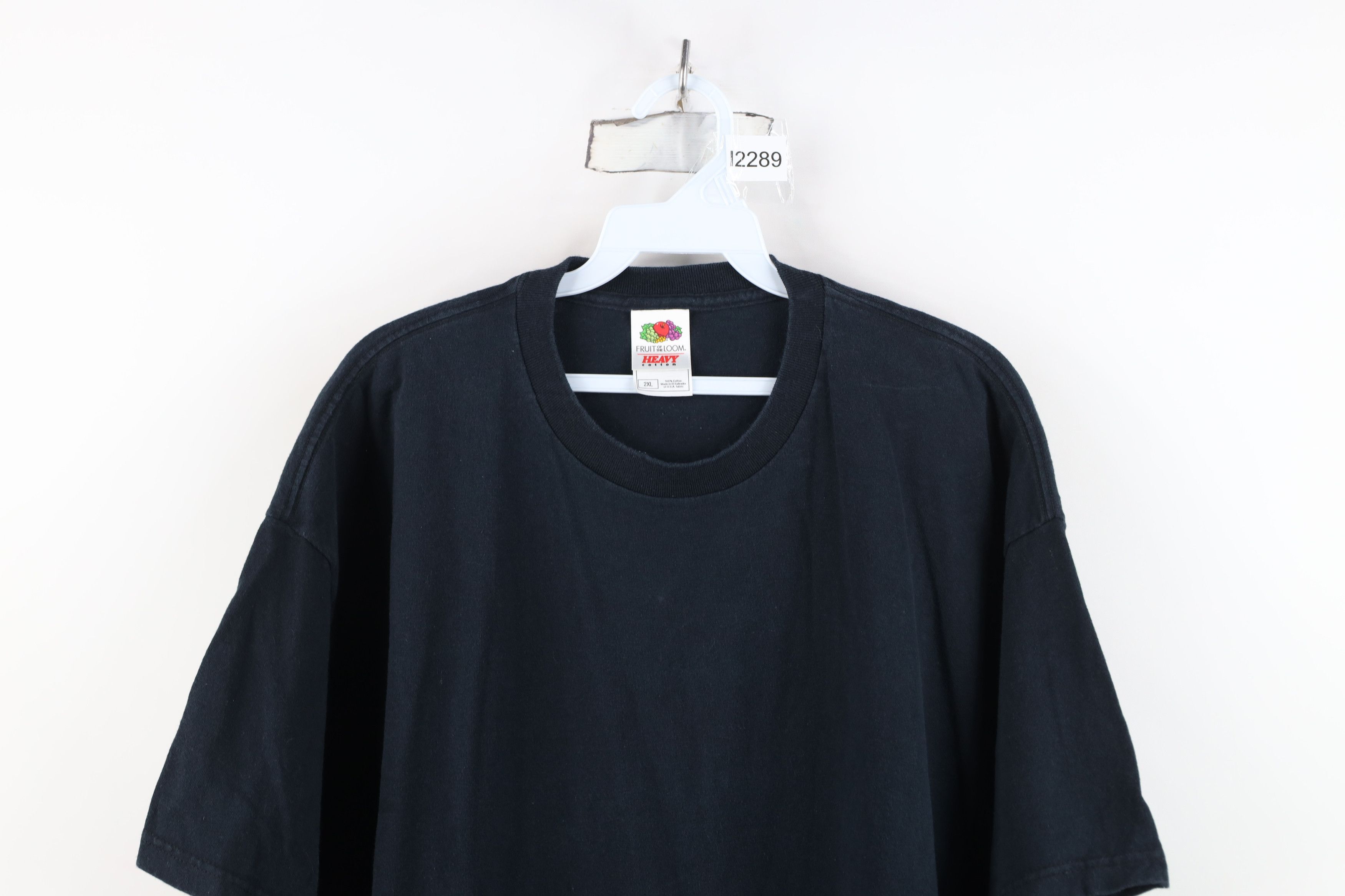 Vintage Vintage 90s Y2K Streetwear Blank Heavy Cotton T-Shirt Black Size US XXL / EU 58 / 5 - 2 Thumbnail