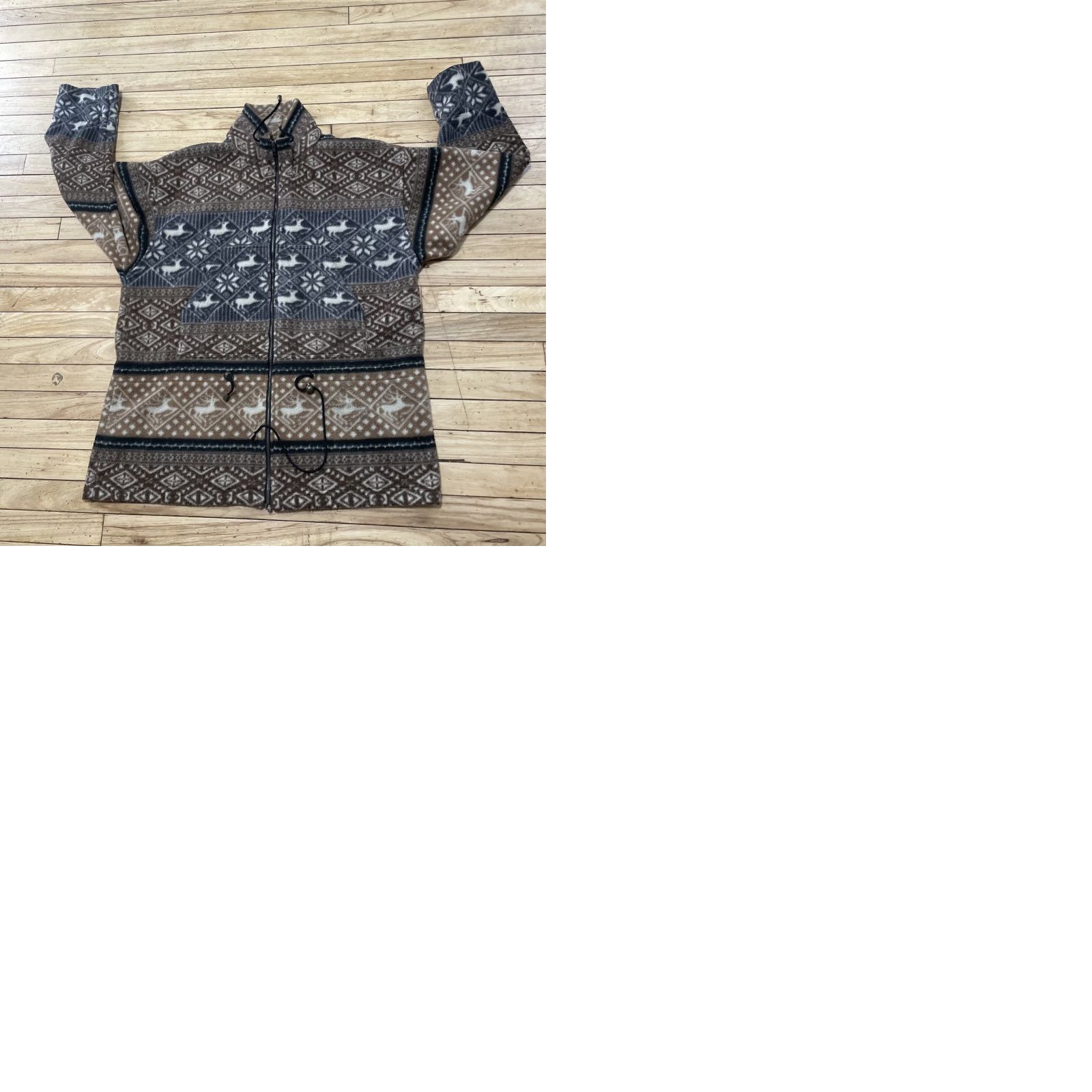 Vintage VINTAGE Slyll New York Sherpa Fleece Sweater Men L Brown Gray Deer Nordic Tribal 90s Full Zip Size US L / EU 52-54 / 3 - 11 Thumbnail