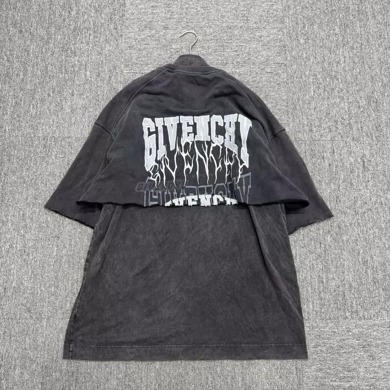 Givenchy Givenchy Washed Distressed Double Layer Short Sleeve Size US L / EU 52-54 / 3 - 6 Thumbnail