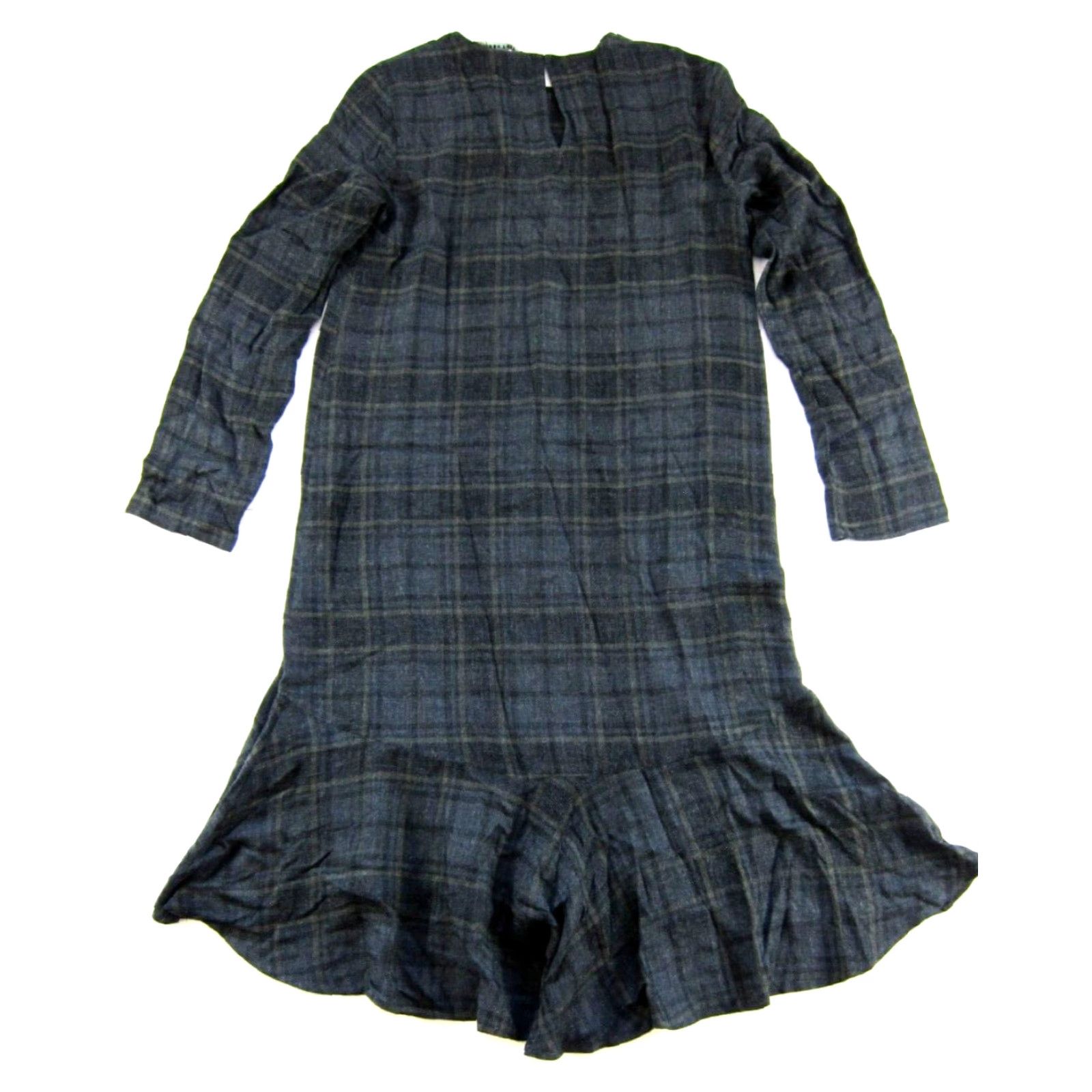 Zara Zara Woman Grey Plaid High Neck Long Sleeve Midi Sheath Shift Dress XS Size XS / US 0-2 / IT 36-38 - 2 Thumbnail