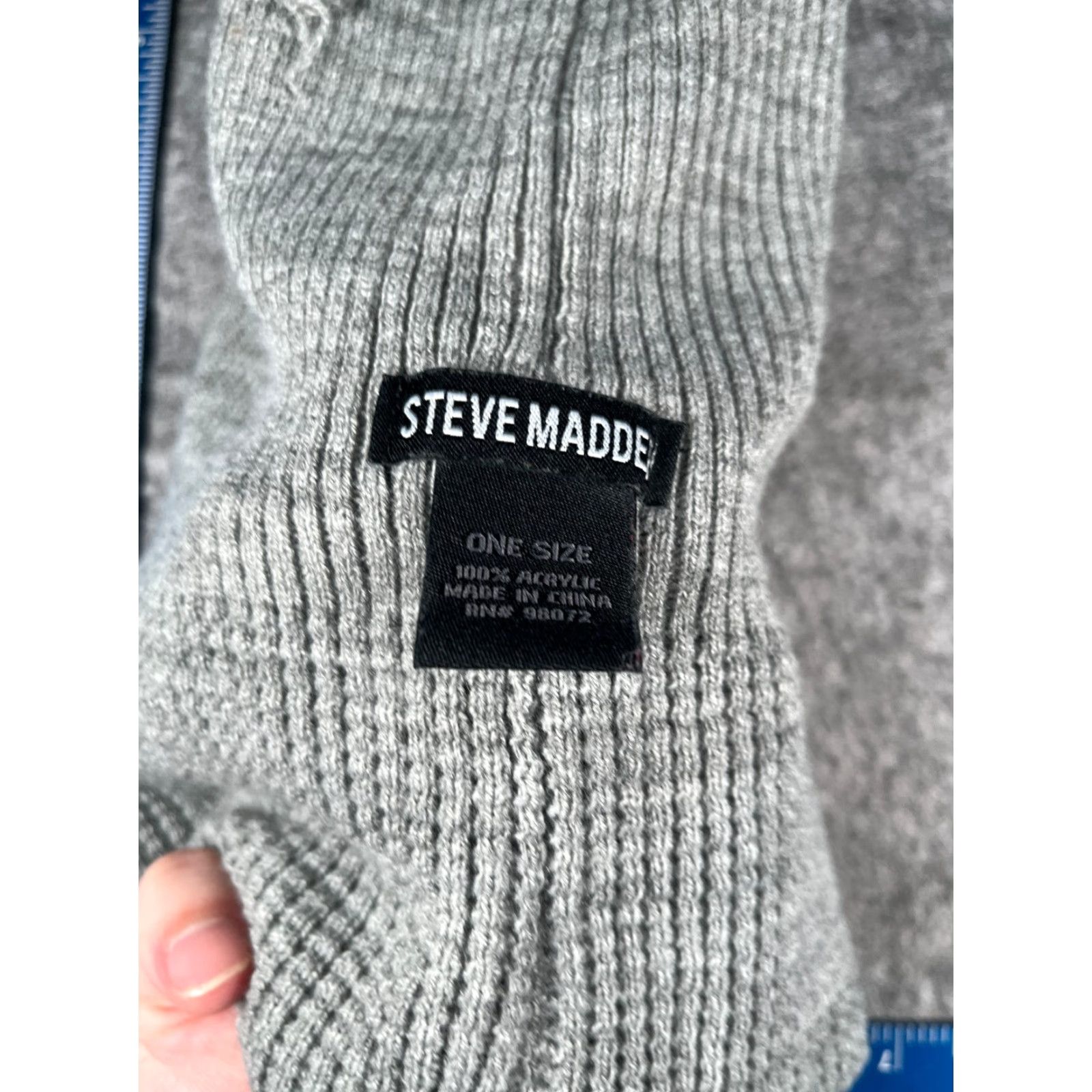 Steve Madden Steve Madden Hat Women One Size Gray Knit Acrylic Ski Womens Size ONE SIZE - 7 Thumbnail