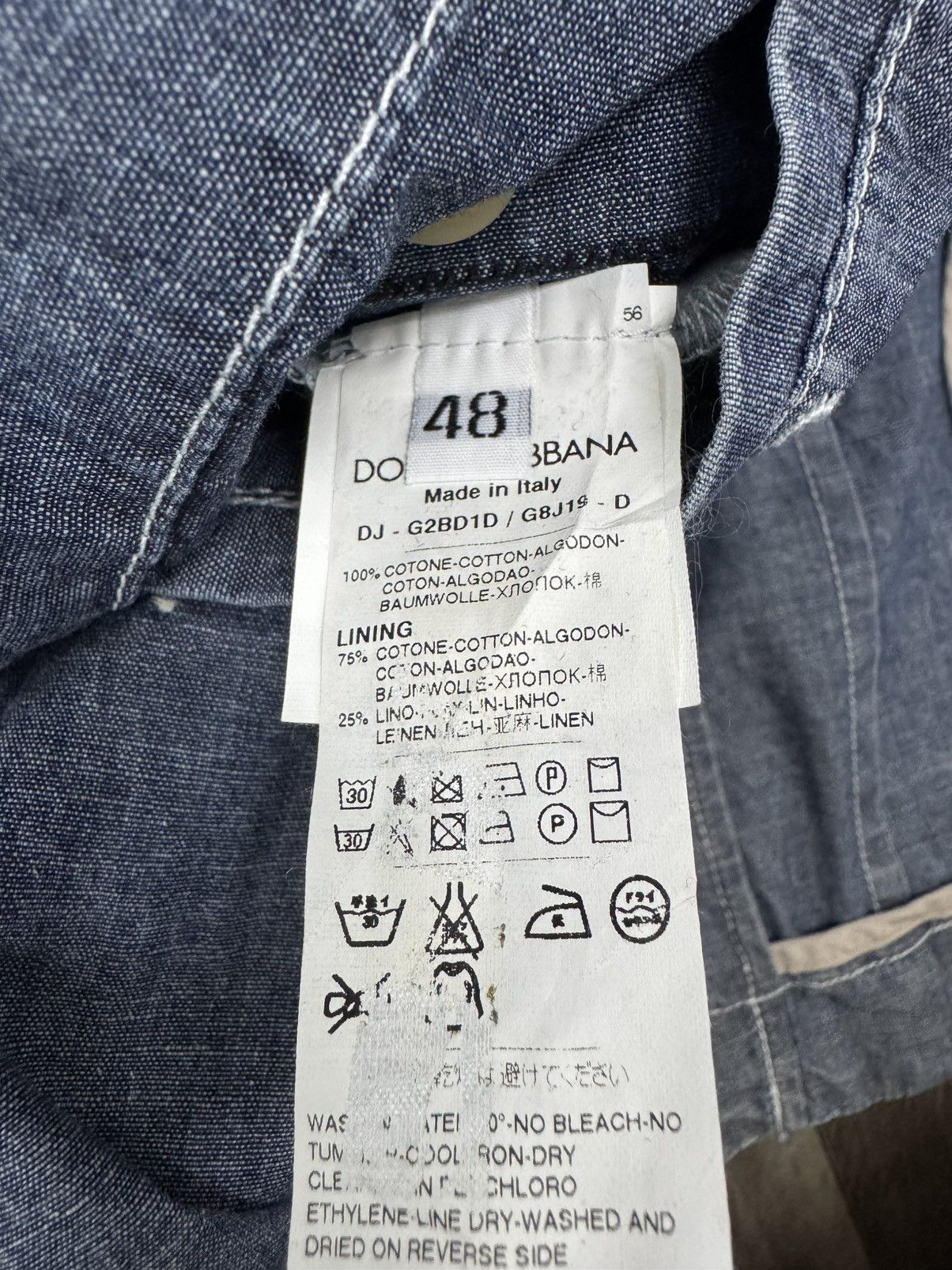 Dolce & Gabbana Dolce & Gabbana light blue chambray blazer Size 48R - 8 Thumbnail