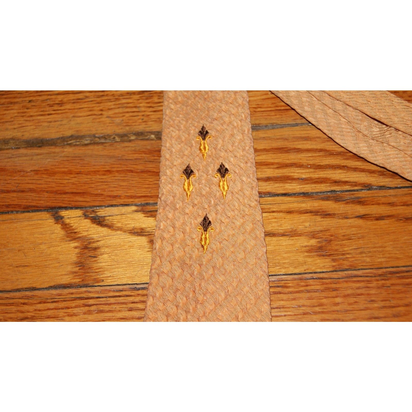 Haband VTG 50s 60s Orange Brown Geometric Tie Haband Paterson, NJ Size ONE SIZE - 3 Thumbnail