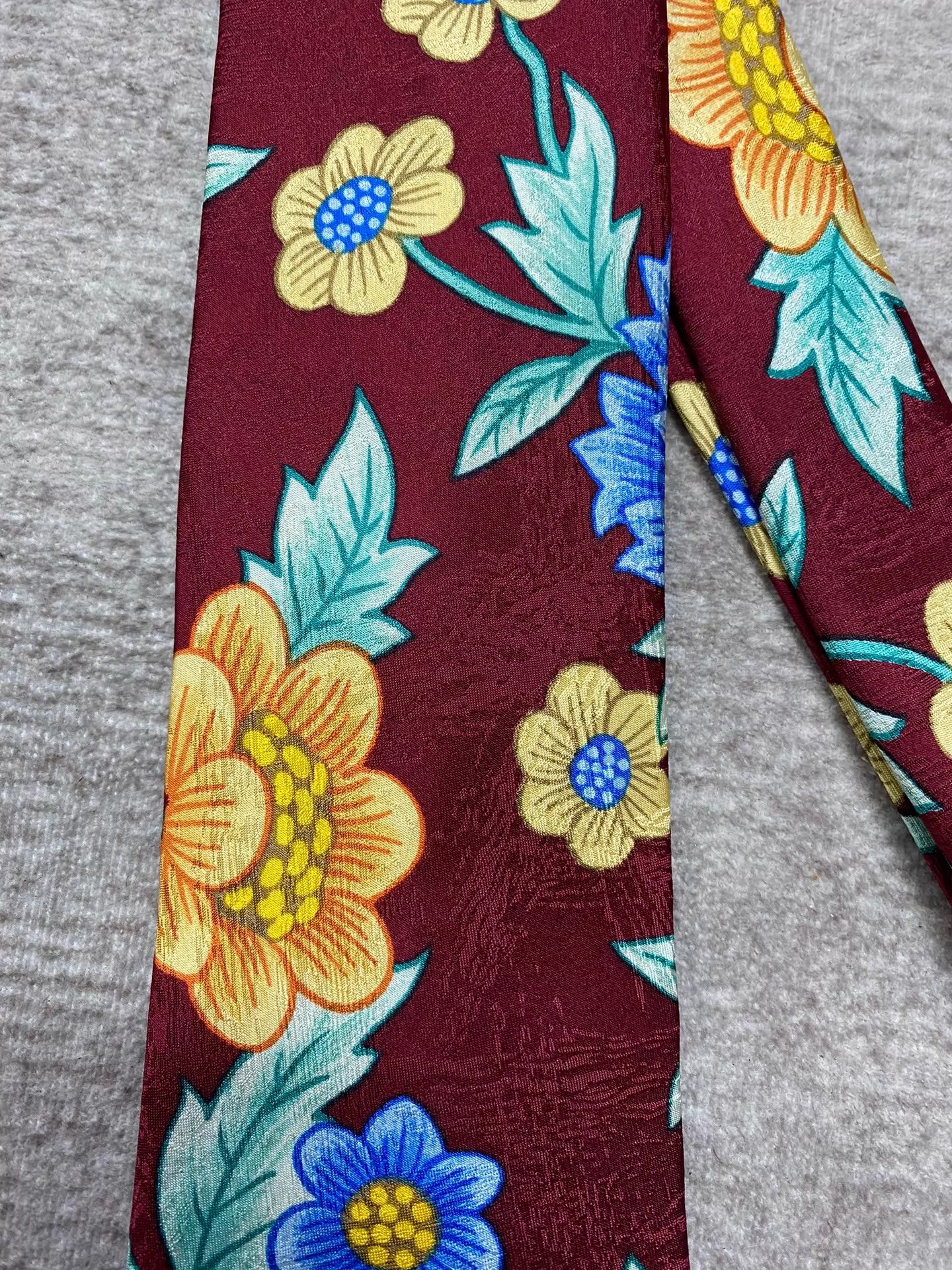 Yohji Yamamoto Yohji Yamamoto Pour Homme Early Silk Floral Tie Size ONE SIZE - 4 Thumbnail