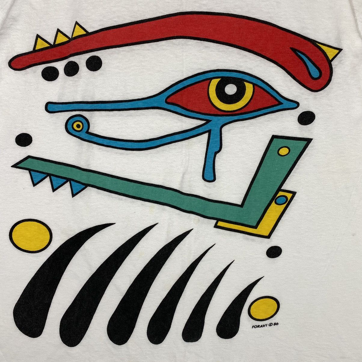 Vintage Vintage 80's FORAVI Art Handmade Abstract Tee Shirt Size US XL / EU 56 / 4 - 3 Thumbnail