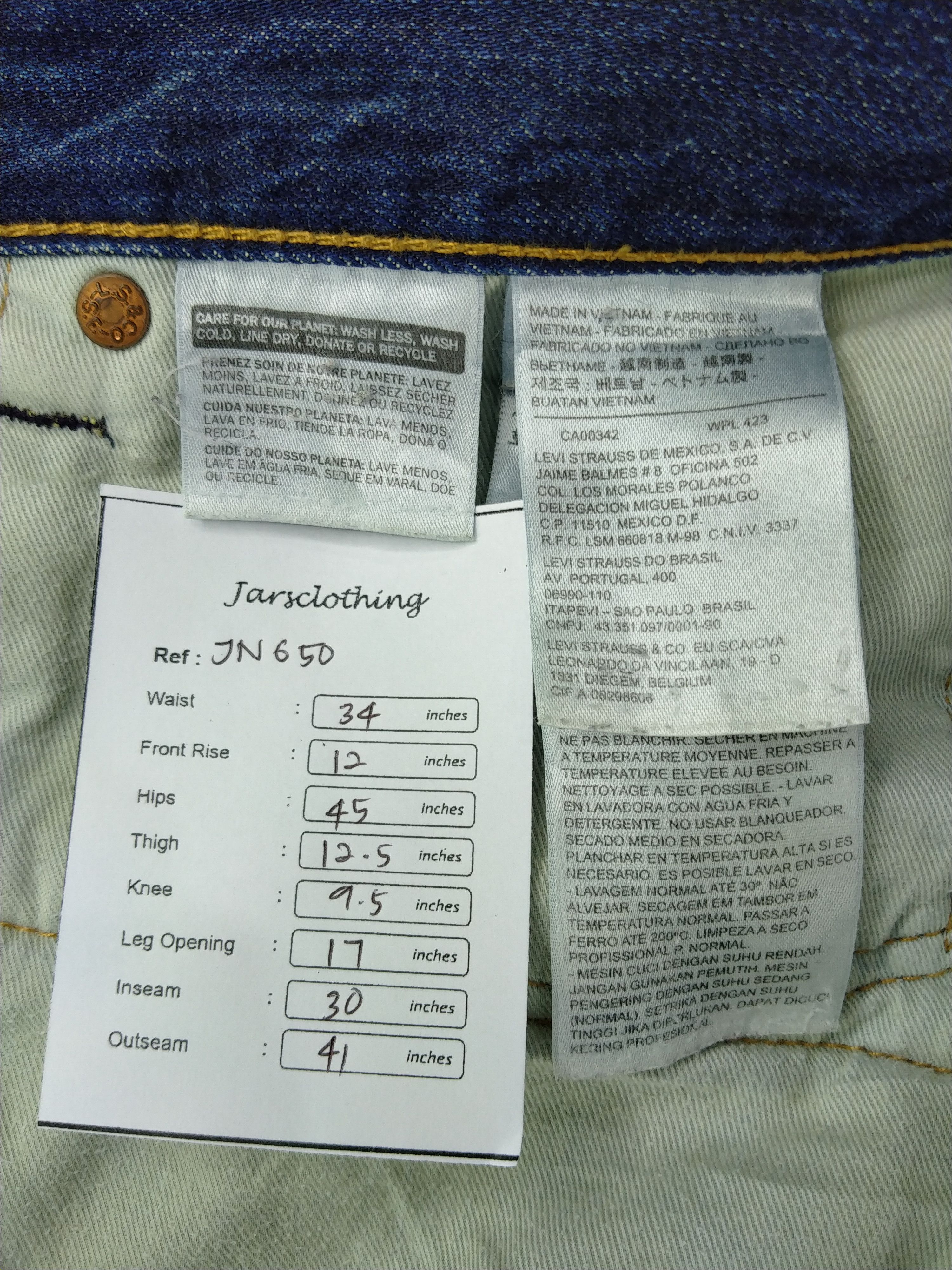 Levi's Dirty Levi's 505 Whisker Denim 34 x 30 -JN650 Size US 34 / EU 50 - 8 Thumbnail