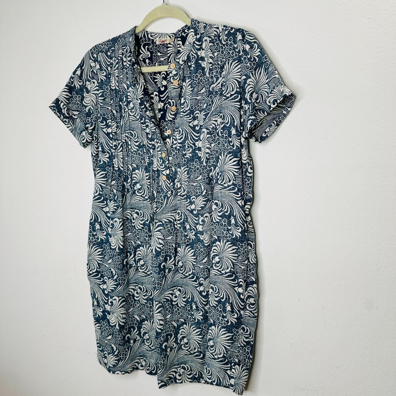 Faherty Faherty Hawaiian Print Gemina Tunic Dress VNeck Short Sleeve Size XS / US 0-2 / IT 36-38 - 3 Thumbnail