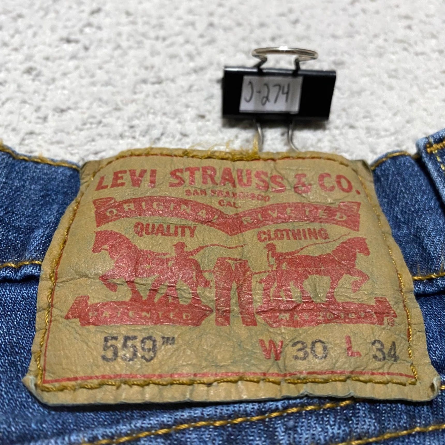 Levi's Levi's 559 Jeans Mens 30x34 Blue Denim Medium Wash Relaxed Straight Mid Rise 5-Pocket Design Navy Mens Jeans 559 500 Series Size US 30 / EU 46 - 3 Thumbnail