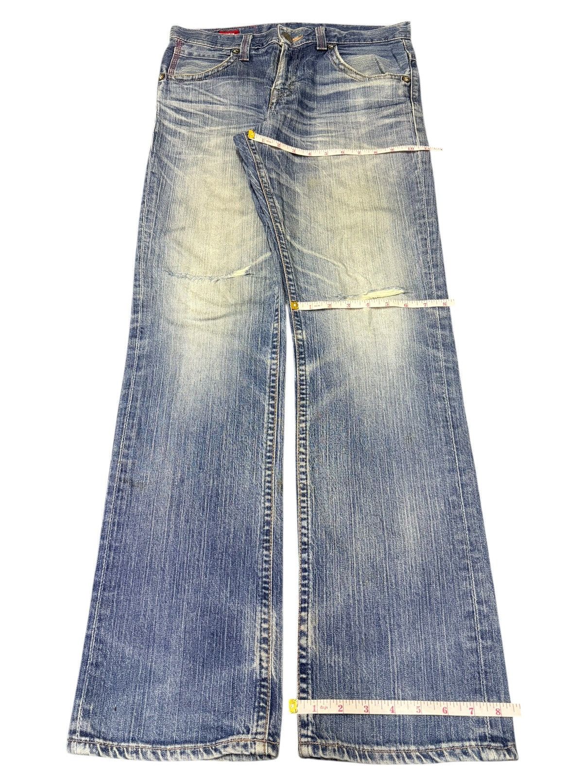 Edwin Vintage Edwin Blue Tripe Faded Wash Distress Loose Jeans Size US 32 / EU 48 - 8 Thumbnail