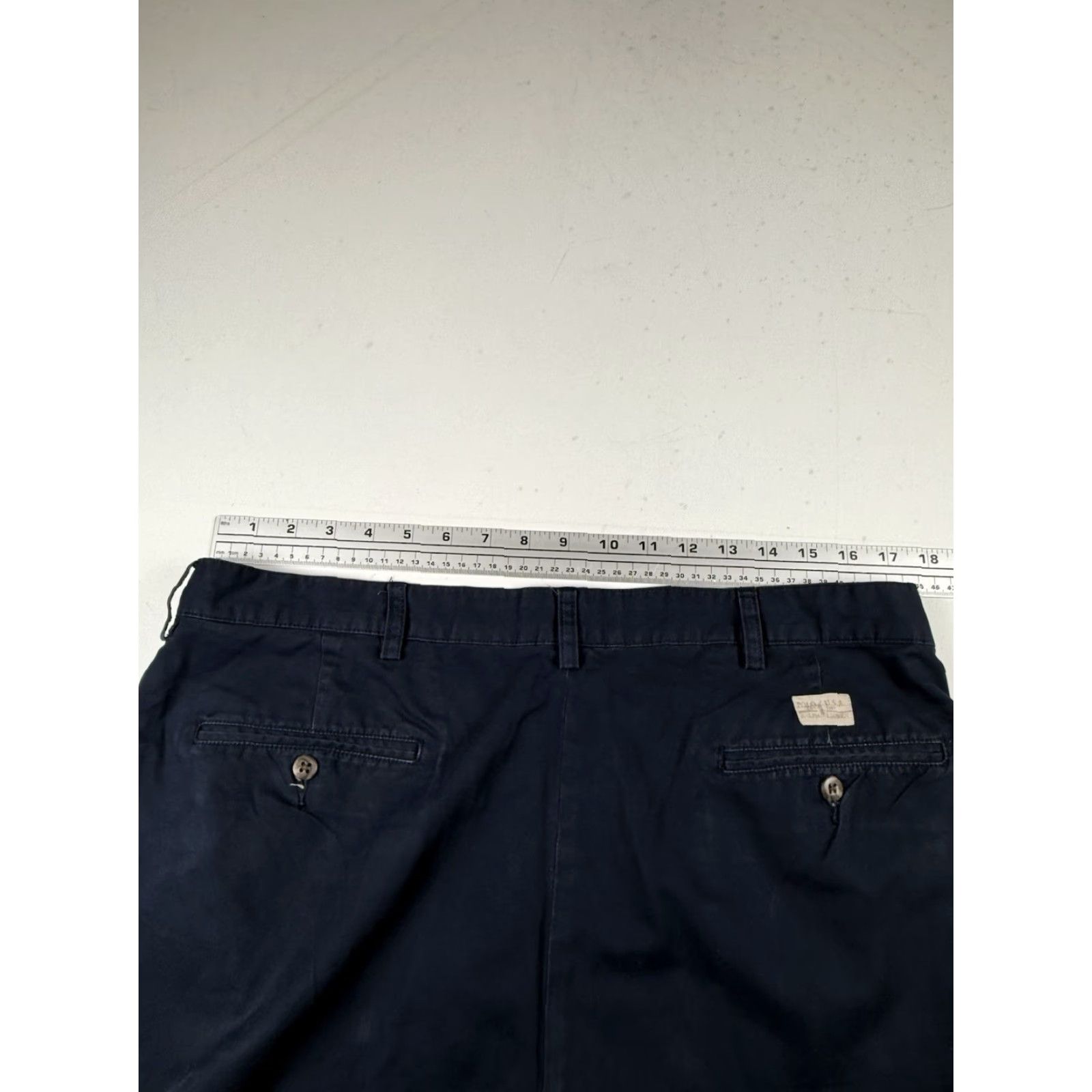 Polo Ralph Lauren VINTAGE Polo Ralph Lauren Mens Pants Hammond Chino 38x32 Navy Blue Tapered Slashed Pocket Button Zipper Logo 90s USA College Preppy Size US M / EU 48-50 / 2 - 5 Thumbnail