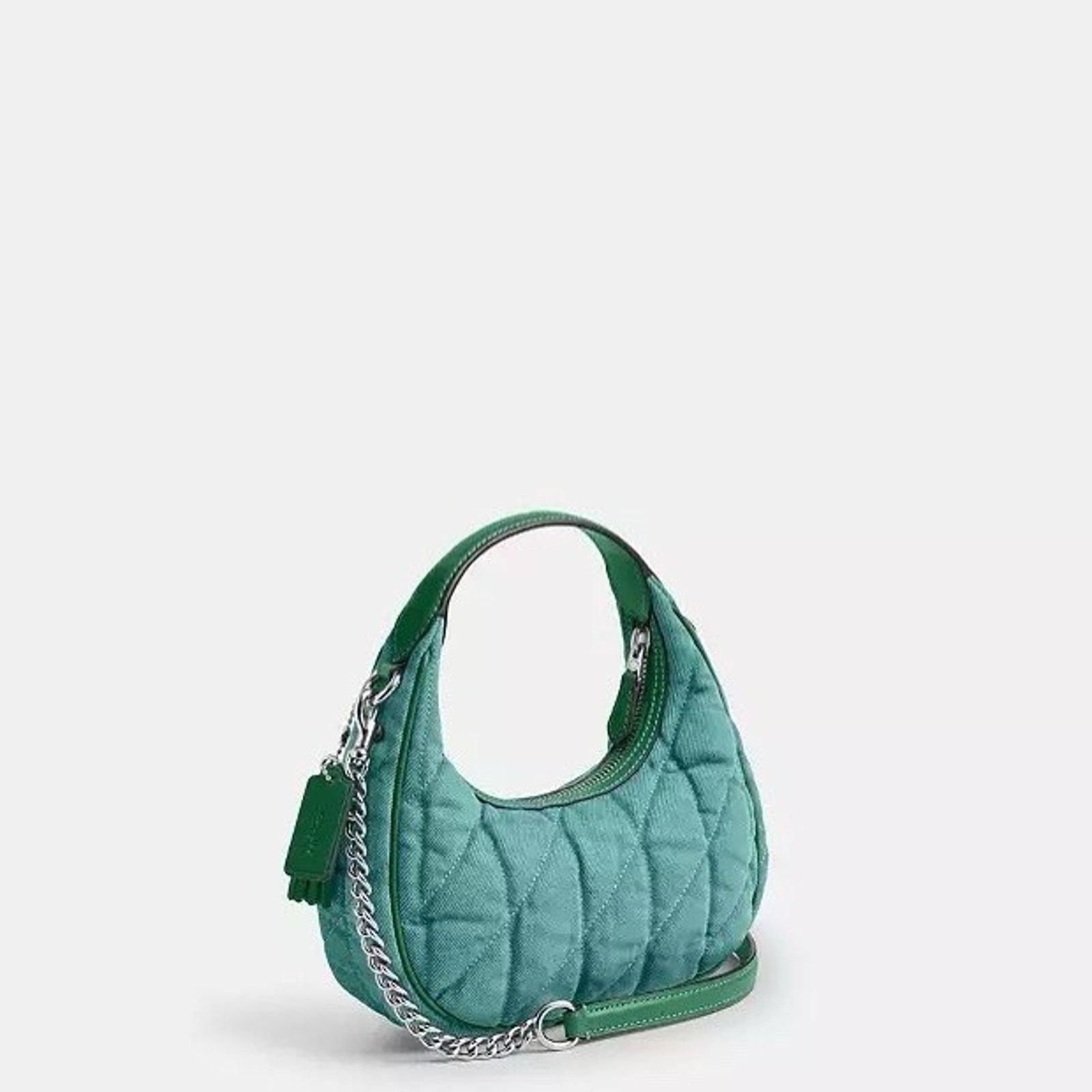 Coach NWT Coach Carmen Mini Crossbody Bag CBR11 Denim Sv/Ivy/Green Size ONE SIZE - 9 Thumbnail
