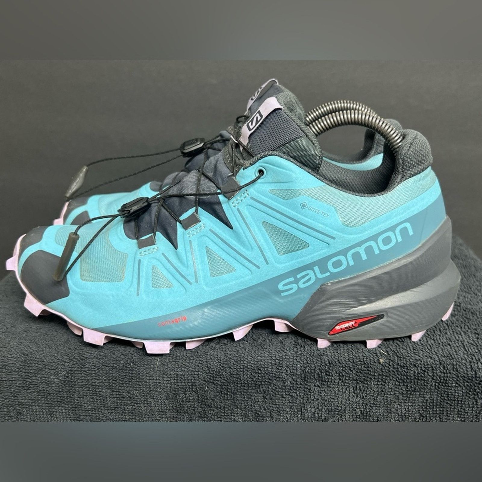 Salomon Speedcross 5 Shoes Womens 8.5 Teal Blue Green Trail