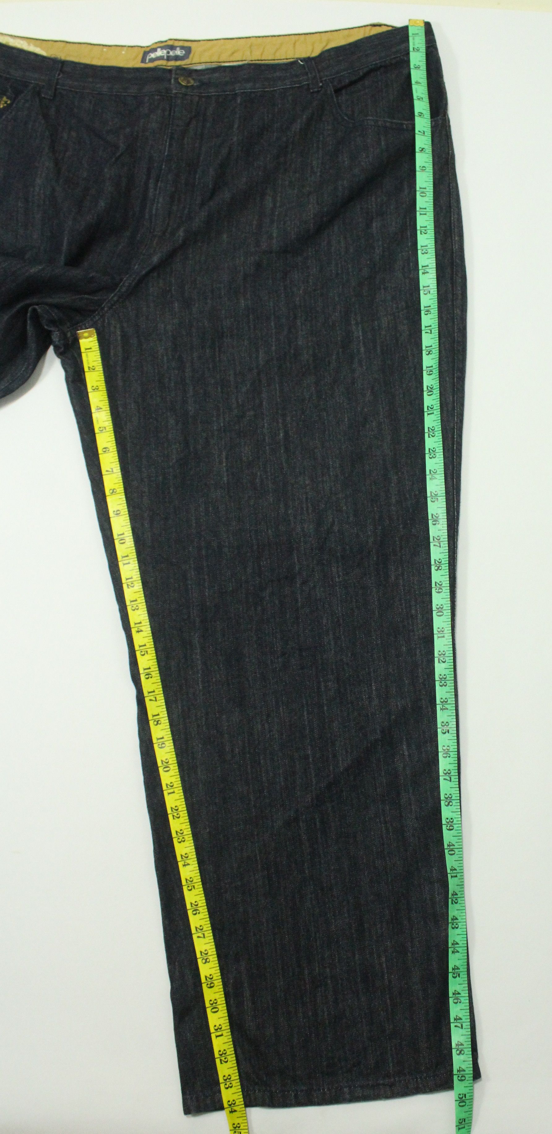 Pelle Pelle 54” Giant Waist PELLE PELLE Denim Baggy Embrroidered Logo Size US 44 / EU 60 - 16 Thumbnail