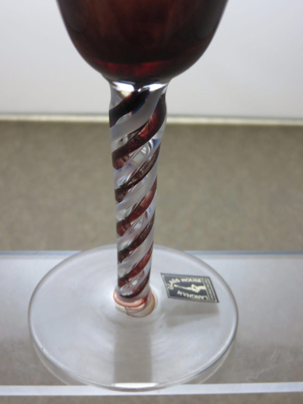 The Unbranded Brand Vintage Brown and Clear Crystal Wine Glass 6 7/8" Size ONE SIZE - 4 Thumbnail