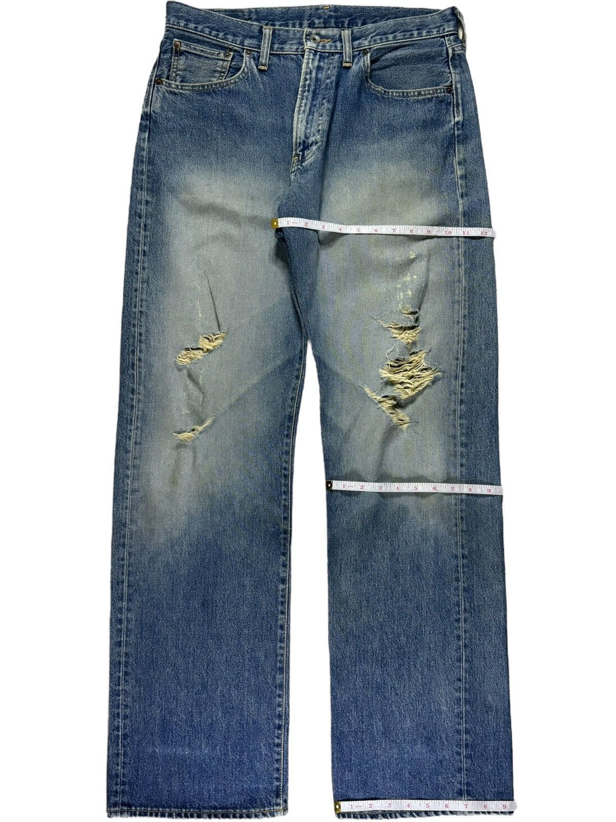 Japanese Brand × Uniqlo Vintage Japanese Uniqlo Faded Wash Distressed Baggy Jeans Size US 33 - 13 Thumbnail