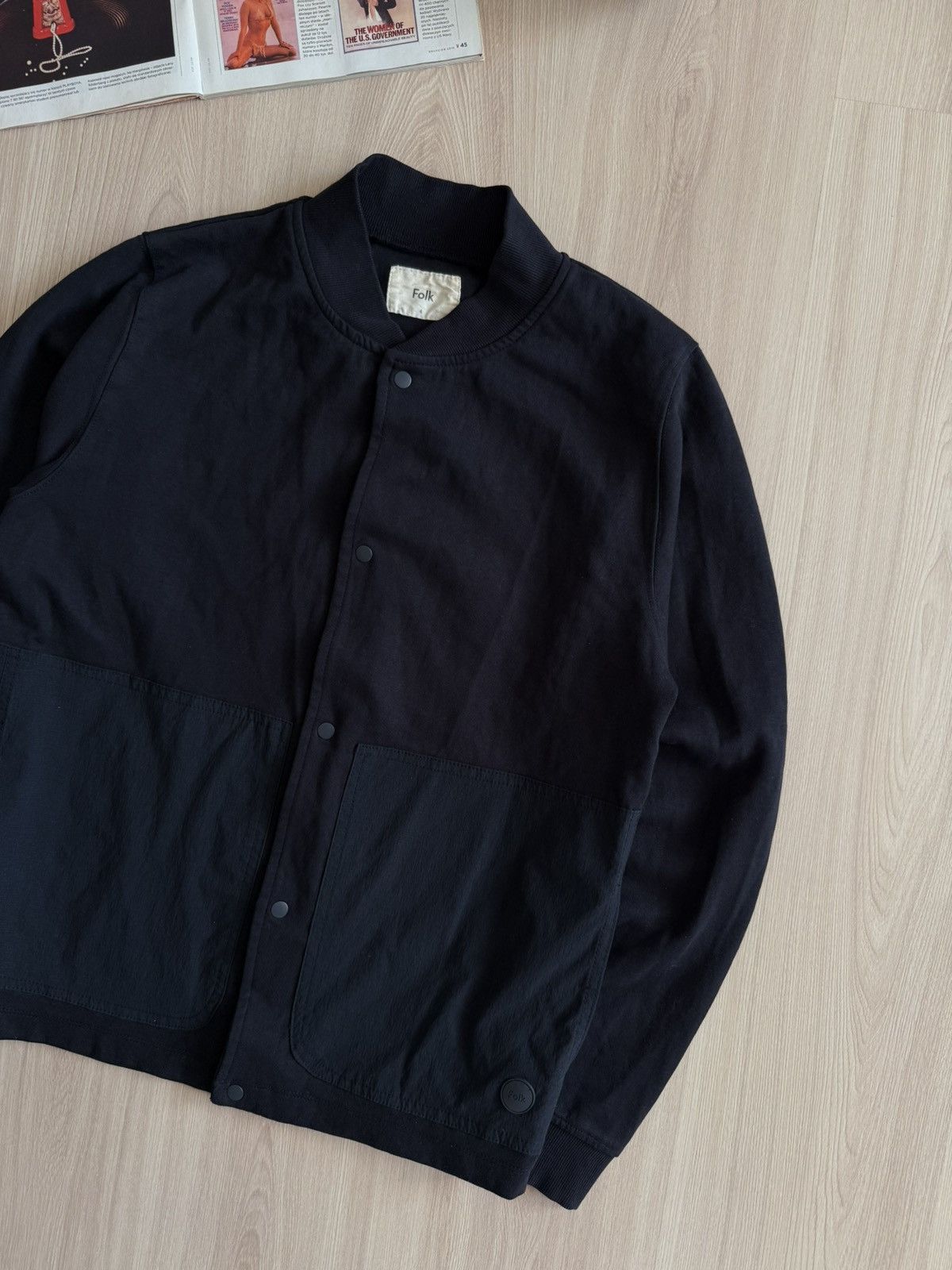 Folk Vintage Folk Signal Half Zip Indigo Bomber Jacket Size US M / EU 48-50 / 2 - 4 Thumbnail