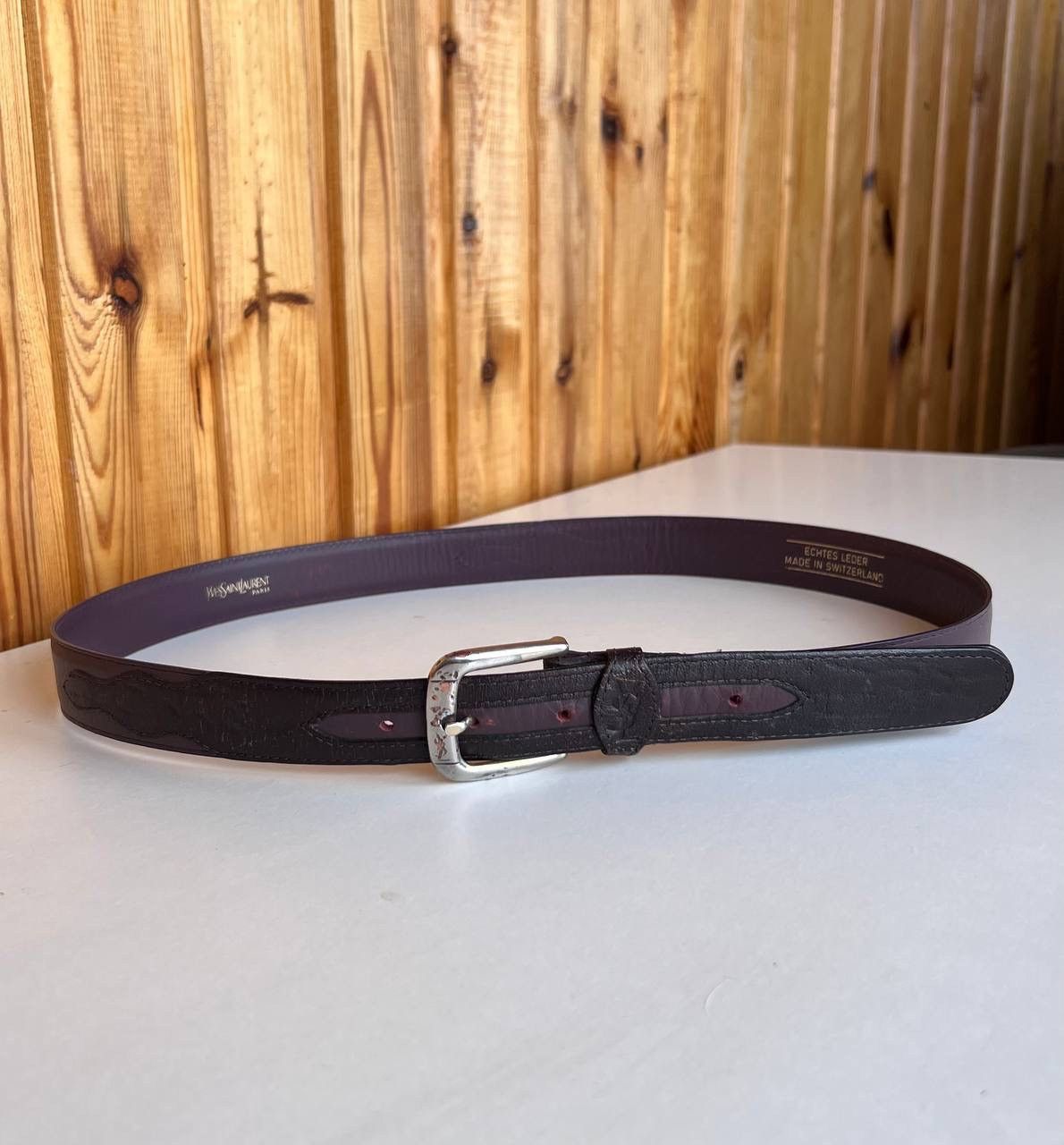 Yves Saint Laurent YSL Vintage 90s Brown Leather Belt Luxury