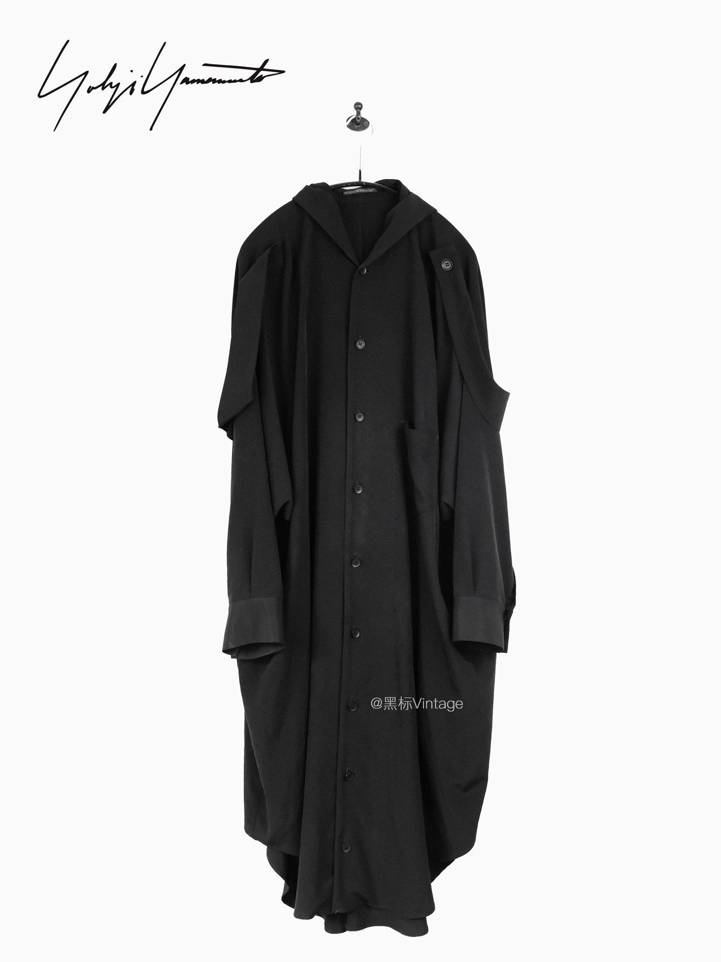 Yohji Yamamoto Yohji Yamamoto Vtg Triacetate Epaulet Shirtdress 9/10 Size XS / US 0-2 / IT 36-38 - 1 Thumbnail