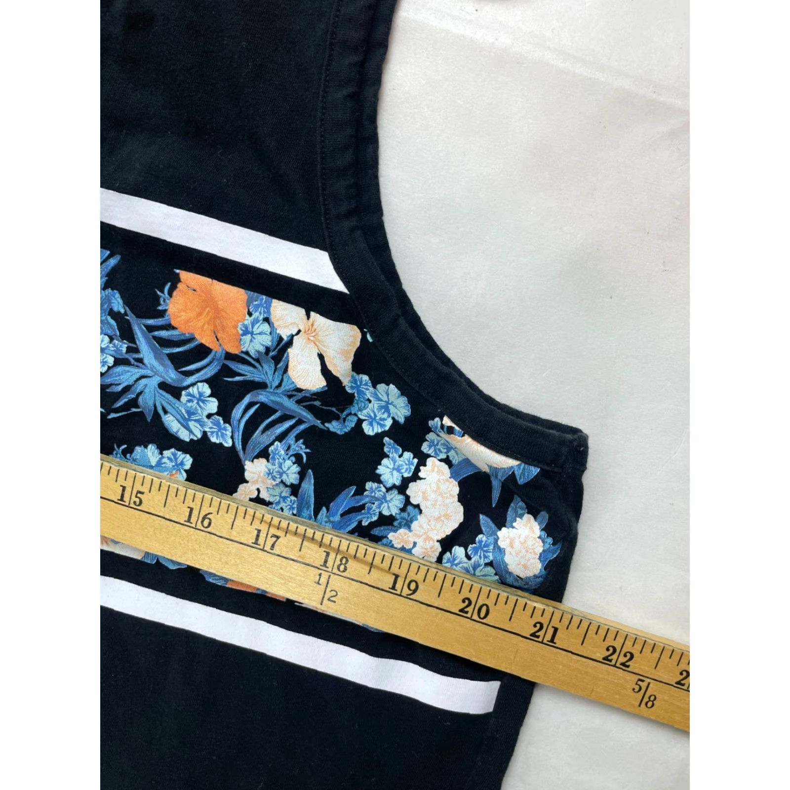 Vintage Original Use Tank Top Women's Size Large Black White Stripes Floral Sleeveless Size L / US 10 / IT 46 - 5 Thumbnail