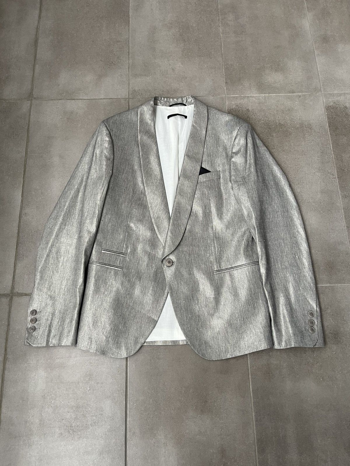 DRYKORN !DS! SS23 Drykorn Foil Gray Blazer Jacket Size US M / EU 48-50 / 2 - 2 Thumbnail