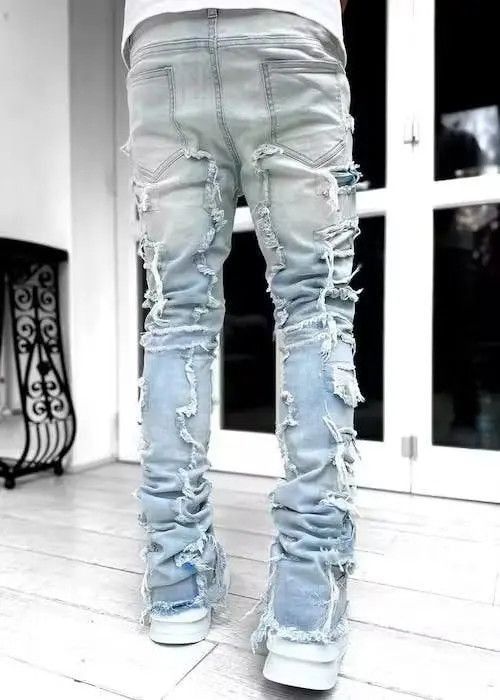 Japanese Brand Light Blue Heavyweight Streetwise Stretch Patch Size US 32 / EU 48 - 4 Thumbnail