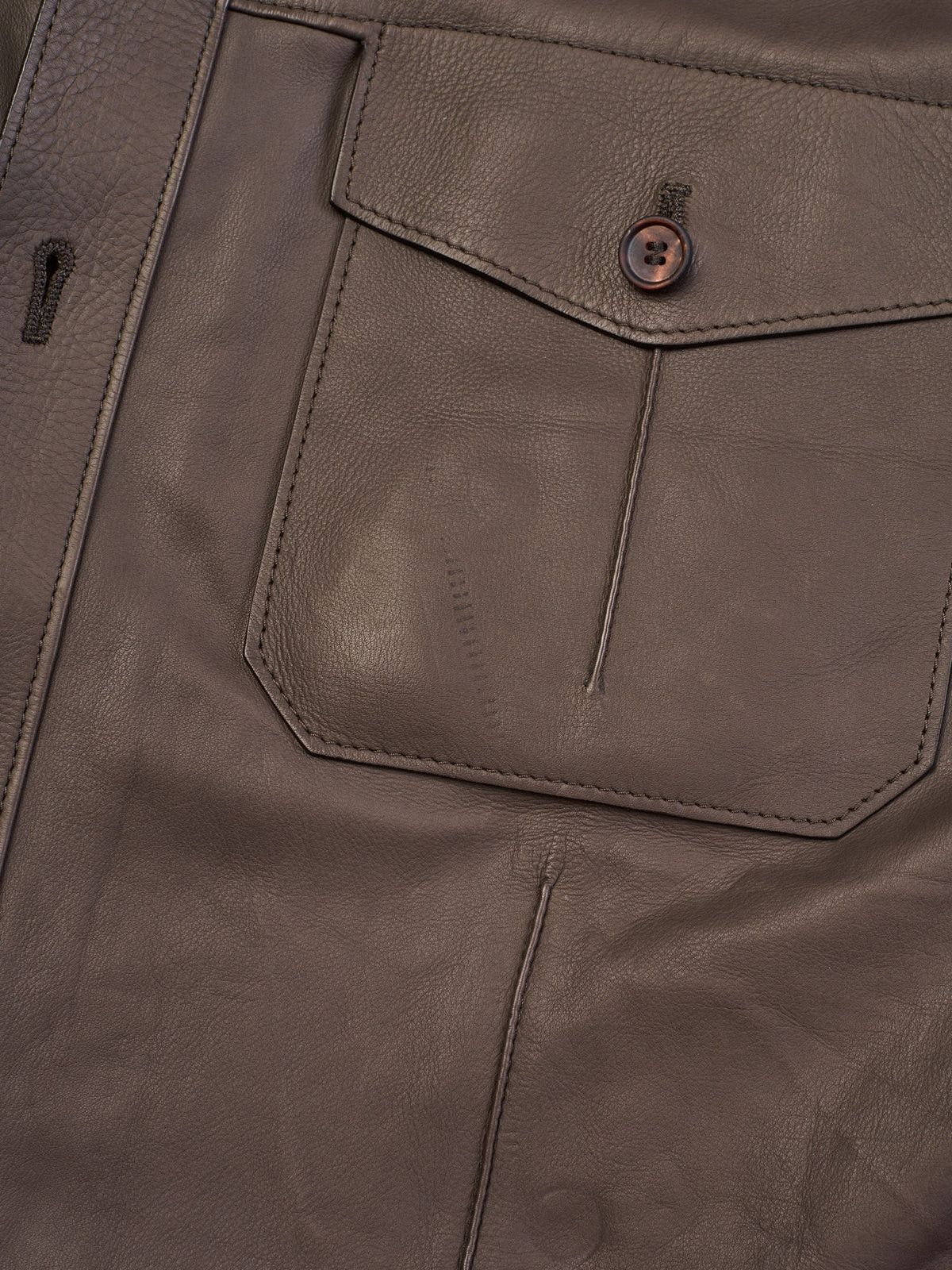 Ermenegildo Zegna ERMENEGILDO ZEGNA Taupe Calfskin Leather Jacket Size US L / EU 52-54 / 3 - 7 Thumbnail