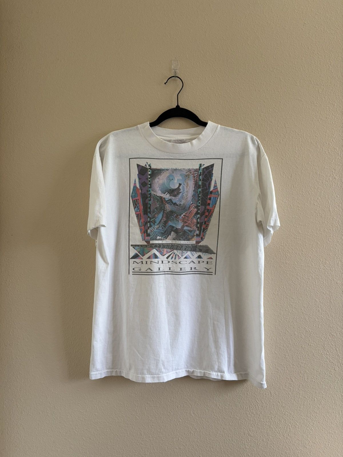 Vintage 1991 Mindscape Gallery Abstract Art Tee Oneita L/XL