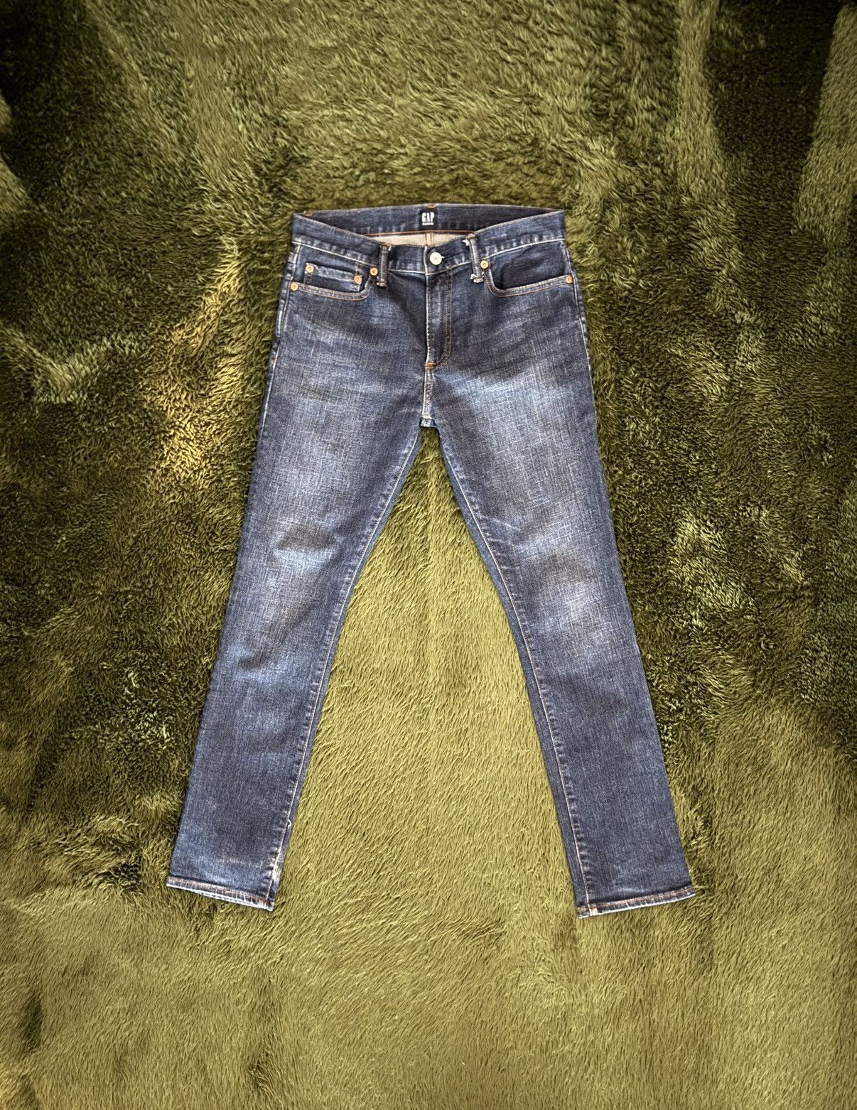 Gap [29x30] GAP 00s Tapered Vintage Wash Denim Pants Mid Indigo Size US 29 - 1 Thumbnail