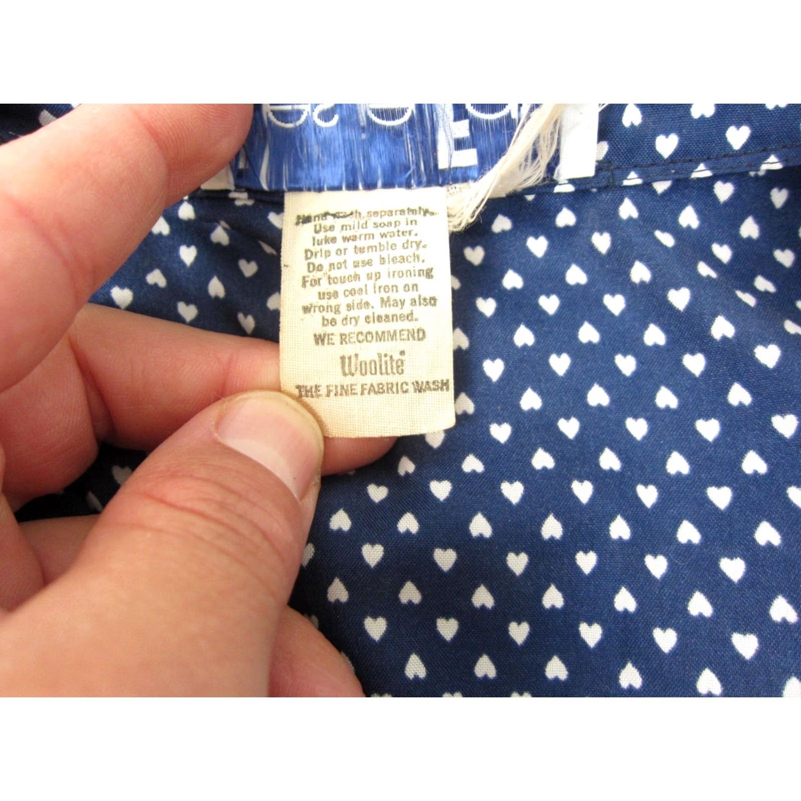 Vintage Vintage Leslie Fay Dress Medium Blue Hearts A-Line Midi Shirt Made in USA 80s Size M / US 6-8 / IT 42-44 - 5 Thumbnail
