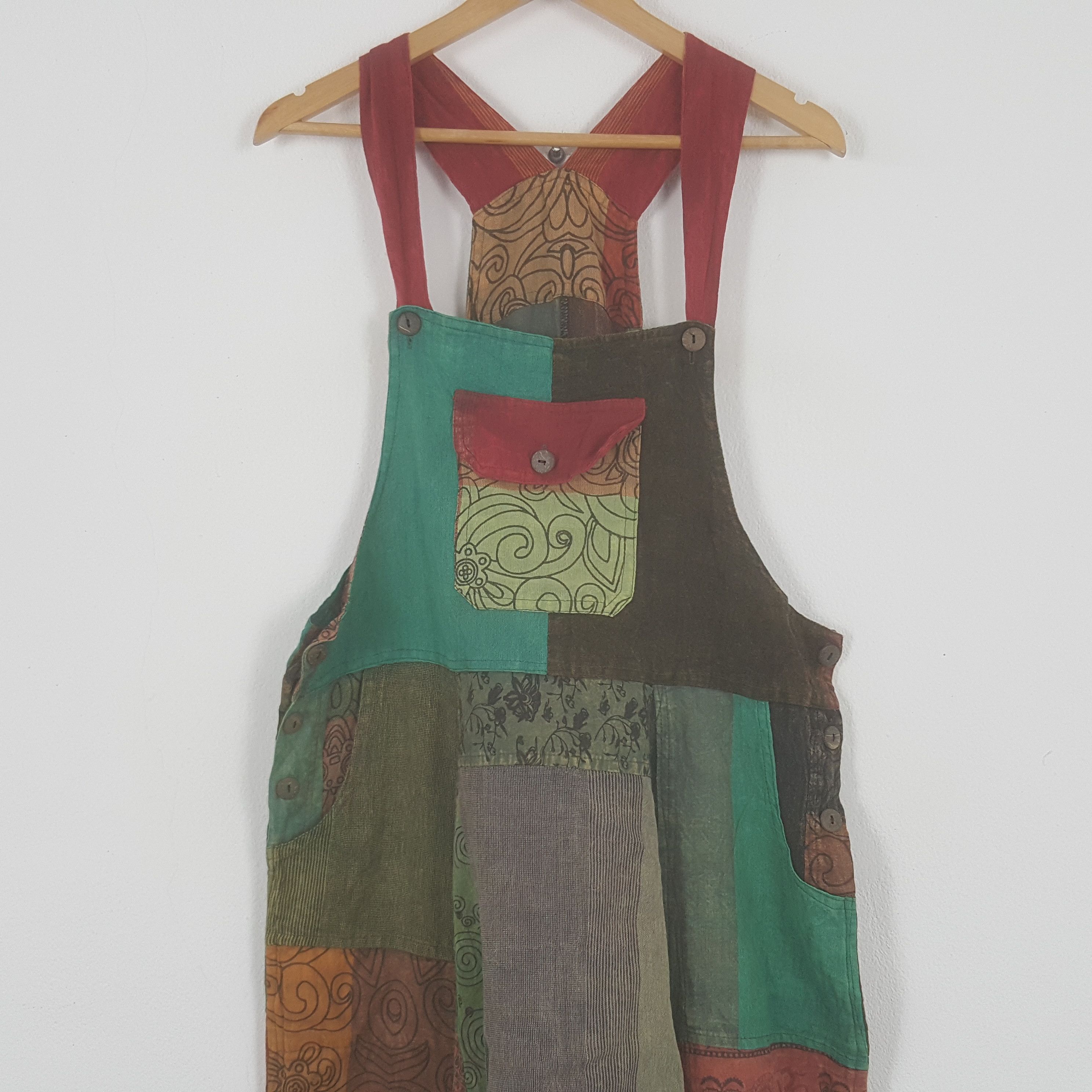 Japanese Brand Vintage Hippie Patches Art Japanese Style Overall Size US 28 / EU 44 - 2 Thumbnail